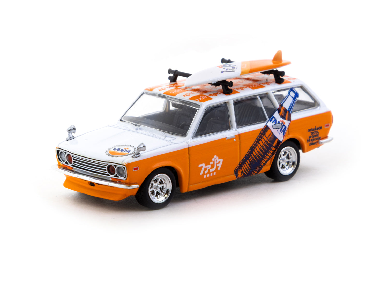 Tarmac Works 1/64 Scale Datsun Bluebird 510 Wagon Diecast Model Car - FANTA GLOBAL64 Collection - Perfect for Collectors, Display, and Racing Scenes
