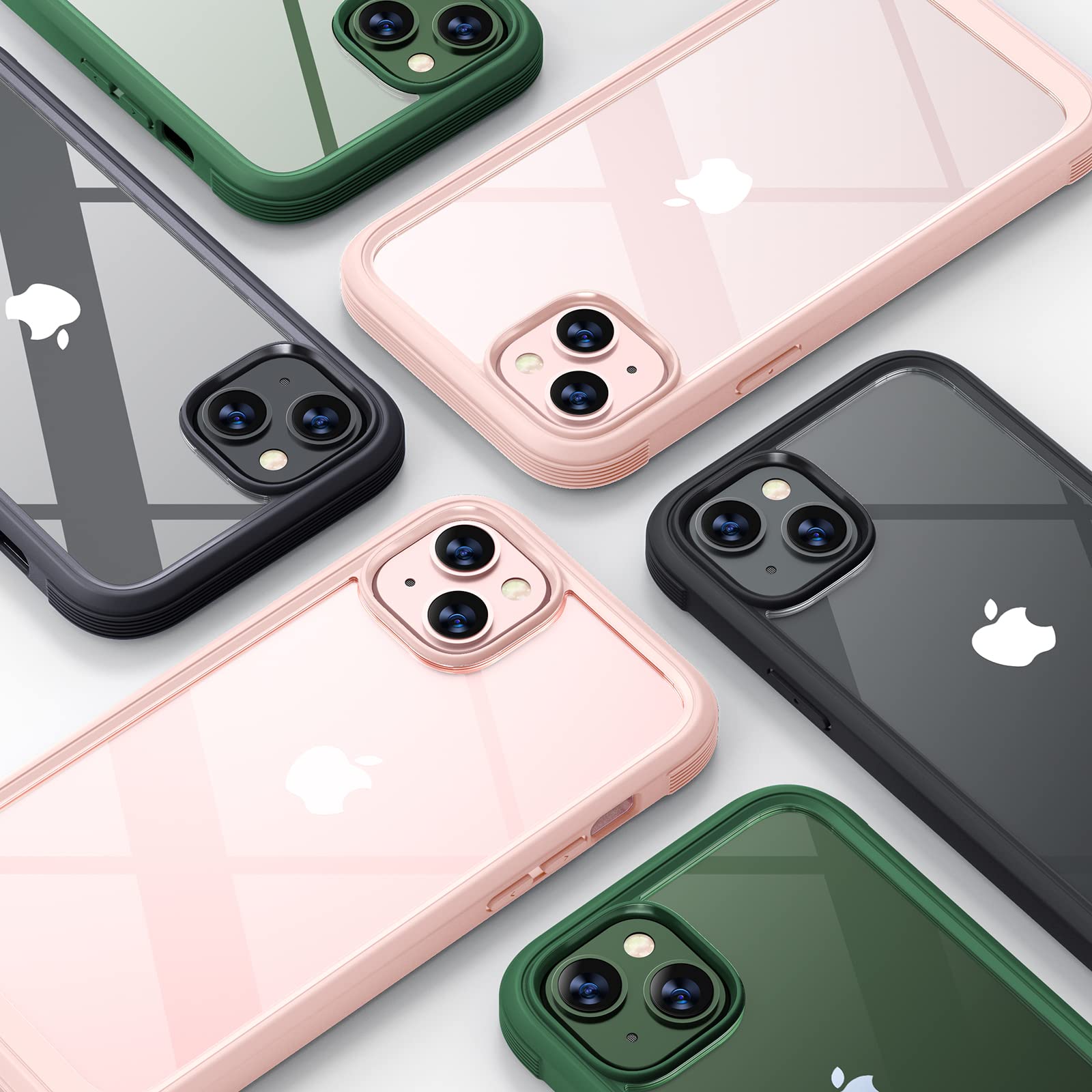 Diaclara iPhone 13 Case 6.1 Inch - Rugged 360 Full Body Protection with Built-in Screen Protector | Shockproof TPU Bumper Cover | Anti-Scratch & Drop Protection | Perfect for Outdoor, Travel & Daily Use (Green)