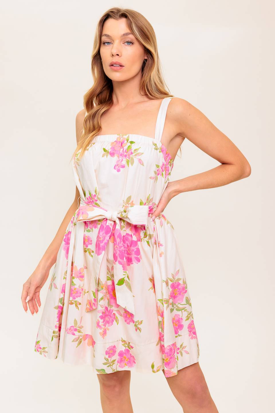 Perfect Afternoon Mini Dress in Pink - Flowy Summer Dress for Brunch, Beach & Date Night