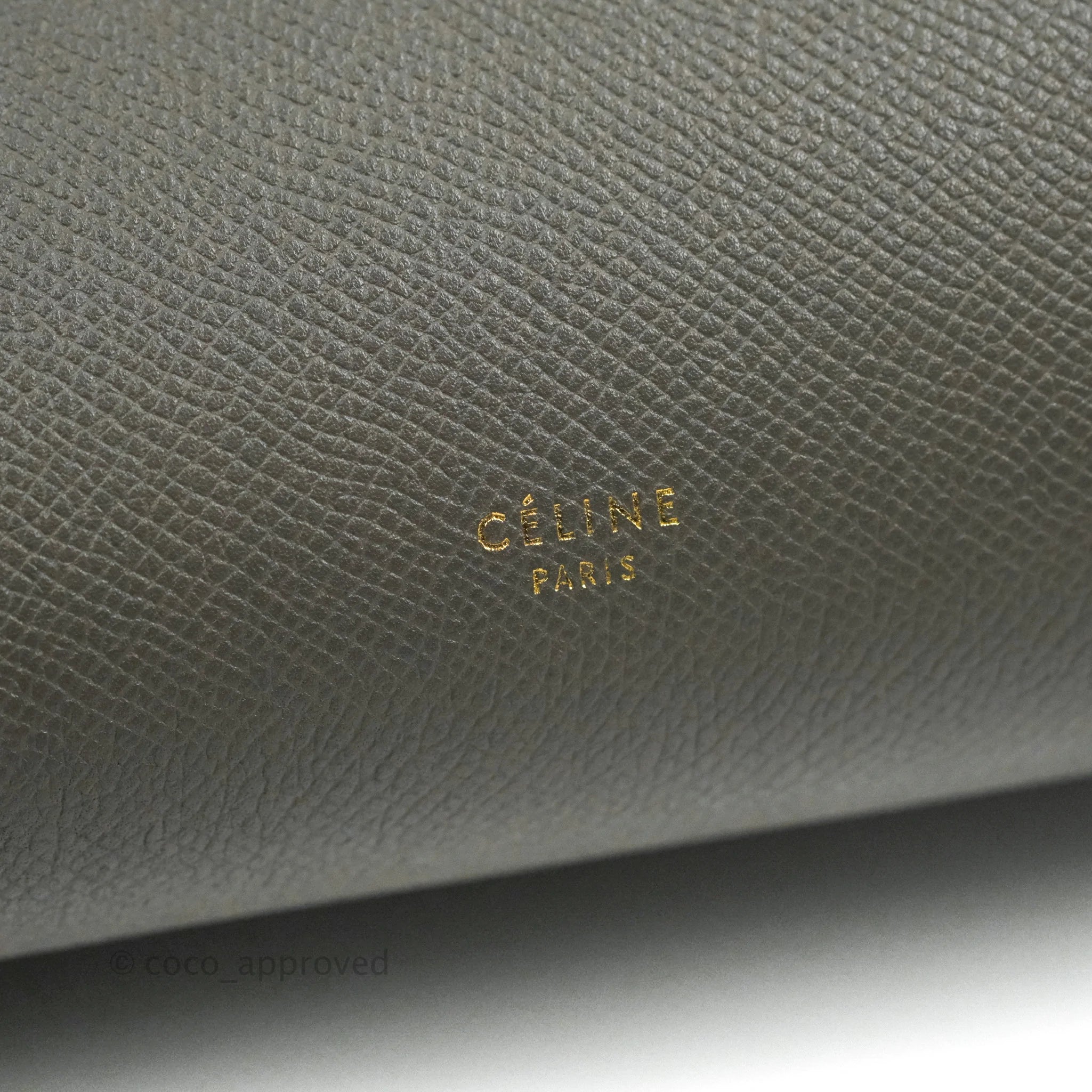 Celine Mini Belt Bag in Grey Grained Calfskin with Gold Hardware - Perfect for Everyday Use, Work & Travel