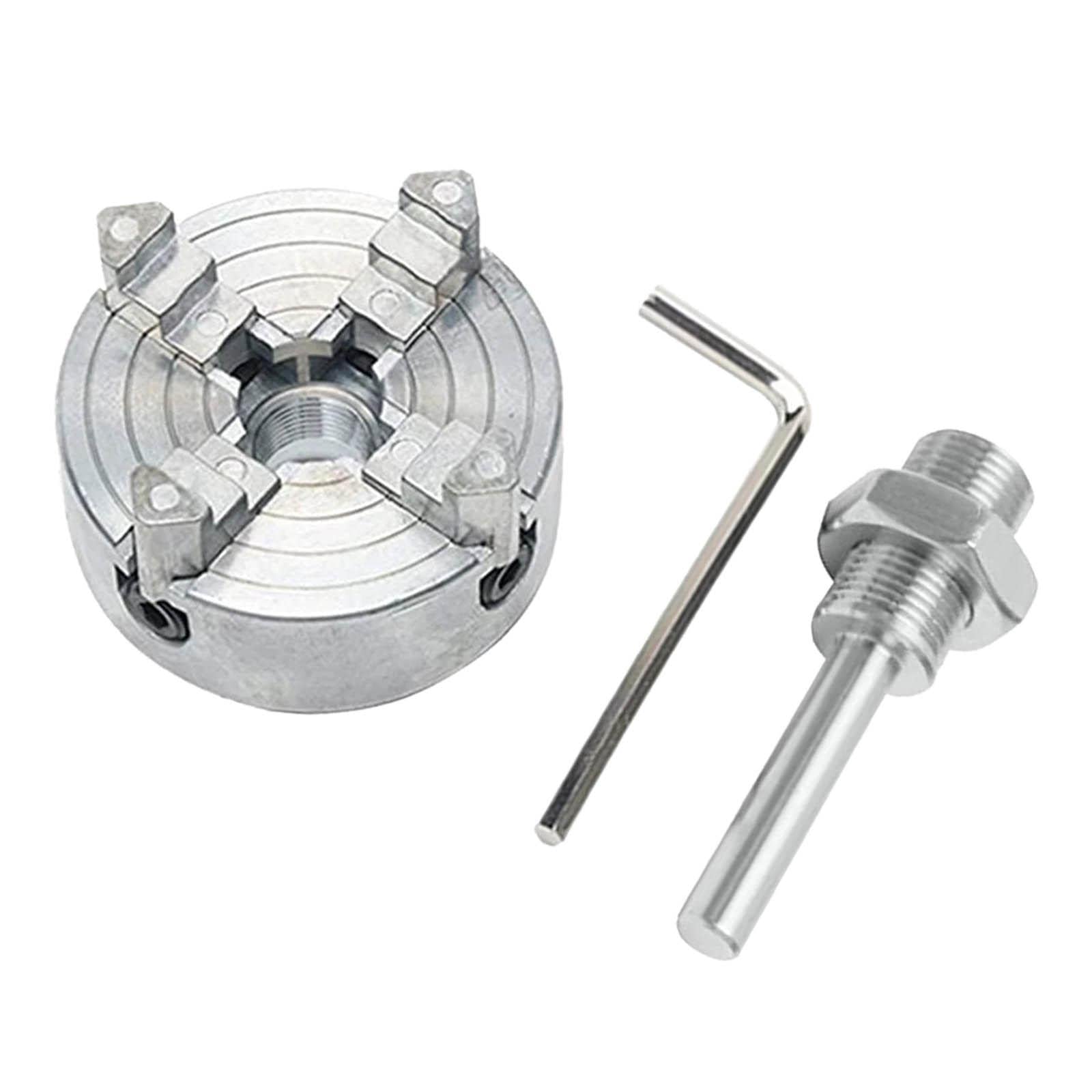 Harayaa Jaw Lathe Chuck with Connecting Rod - High Precision Wood Turning Clamp for Grinding & Milling Machines - Perfect for Woodworking, Metalworking & DIY Projects