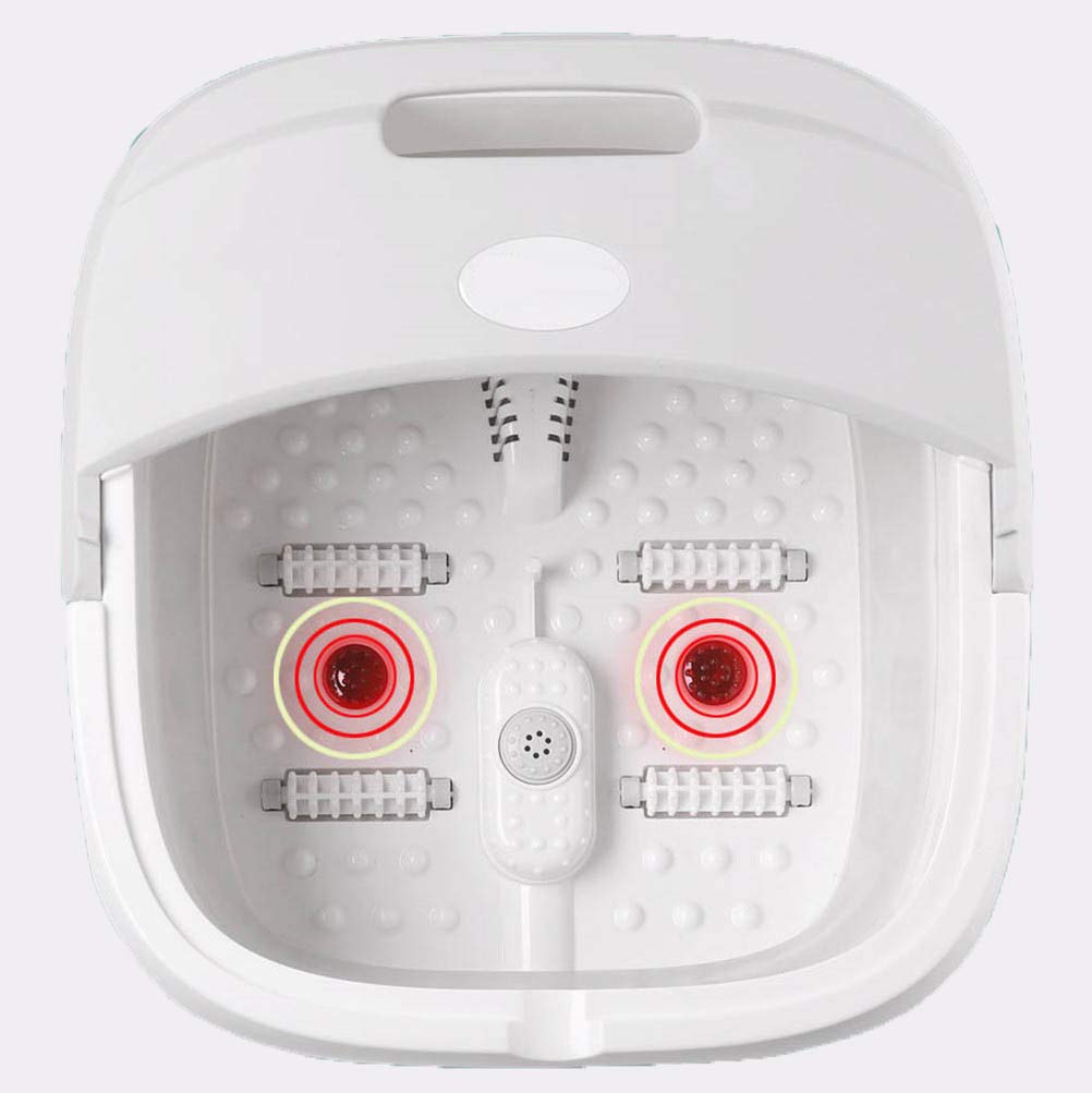 Electric Foot Spa Massager with Heat, 4 Rollers, Vibration & Bubbles - Automatic Folding Foot Bath for Relaxation - Thermostatic Foot Soaker for Tired Feet (Gray) - Perfect for Home Spa, Post-Workout Recovery & Stress Relief