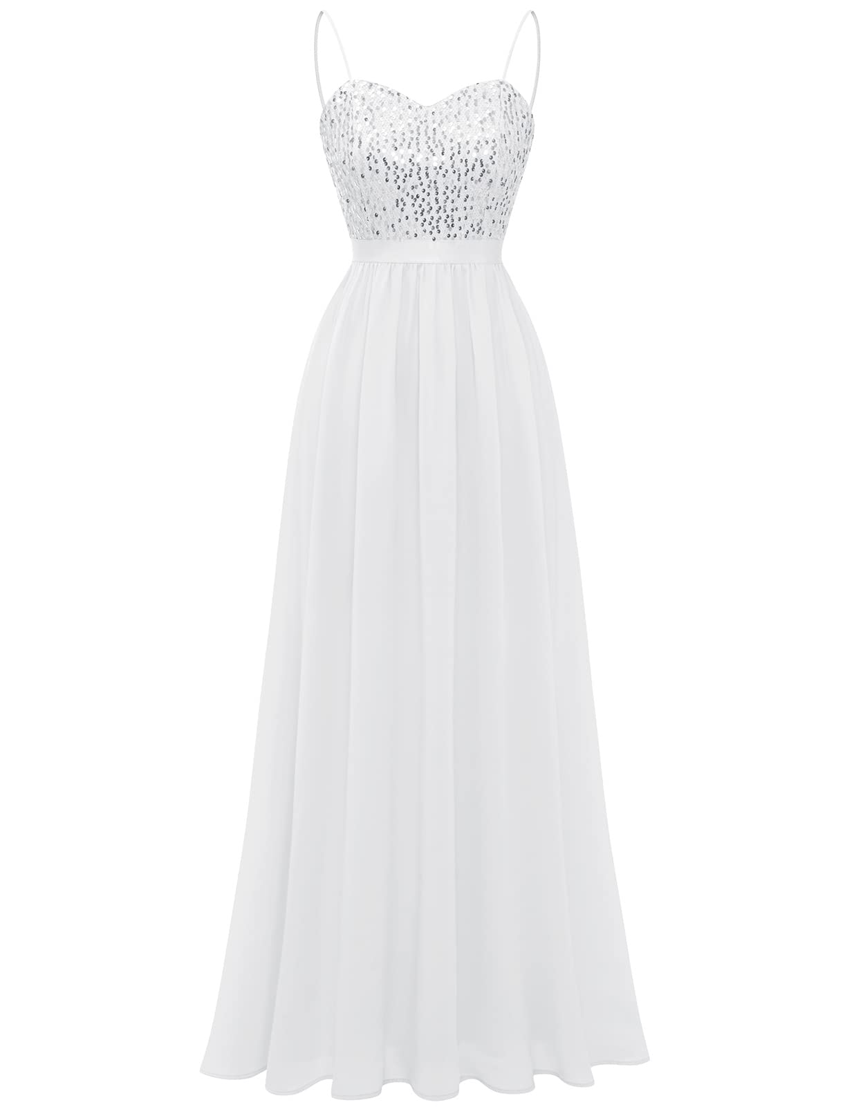 Elegant Long Chiffon Formal Dresses for Women - Spaghetti Strap Bridesmaid & Evening Gowns for Weddings, Prom, and Special Occasions