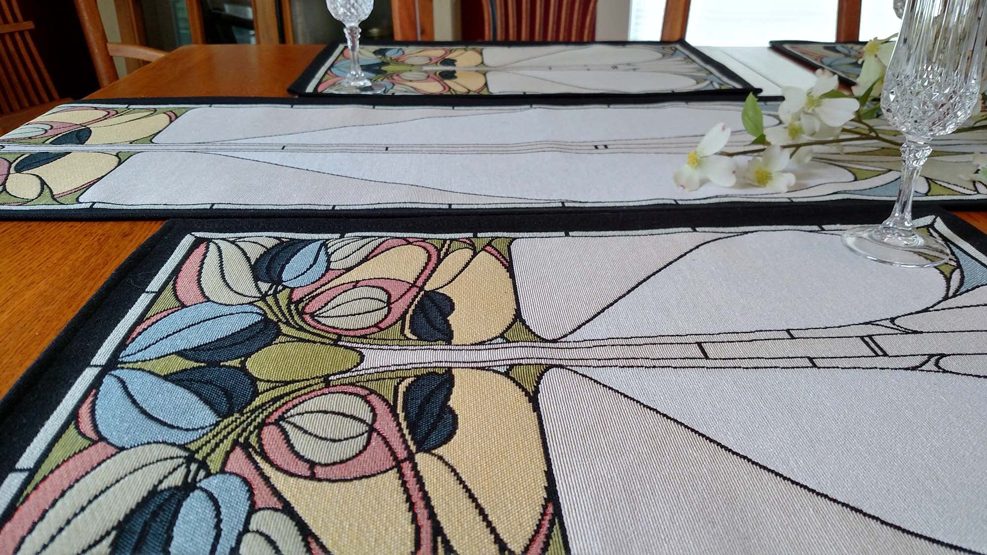 Art Nouveau Placemats Set of 4 - Elegant Floral Design Waterproof Table Mats for Dining, Kitchen & Home Decor - Perfect for Dinner Parties, Holidays & Everyday Use