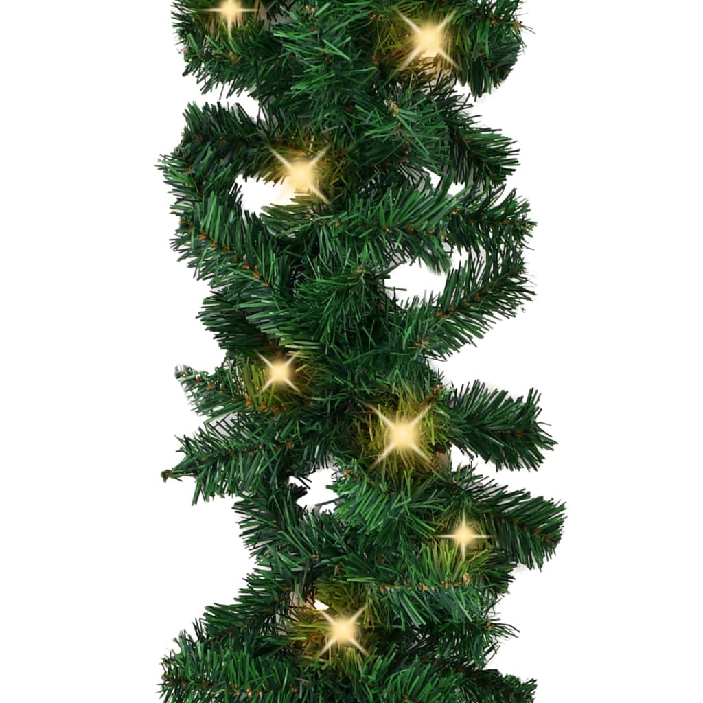CHARMMA 65.6ft Christmas Garland with Warm White LED Lights - Holiday Home Decor for Fireplace Mantel, Staircase & Outdoor Christmas Tree Decorations