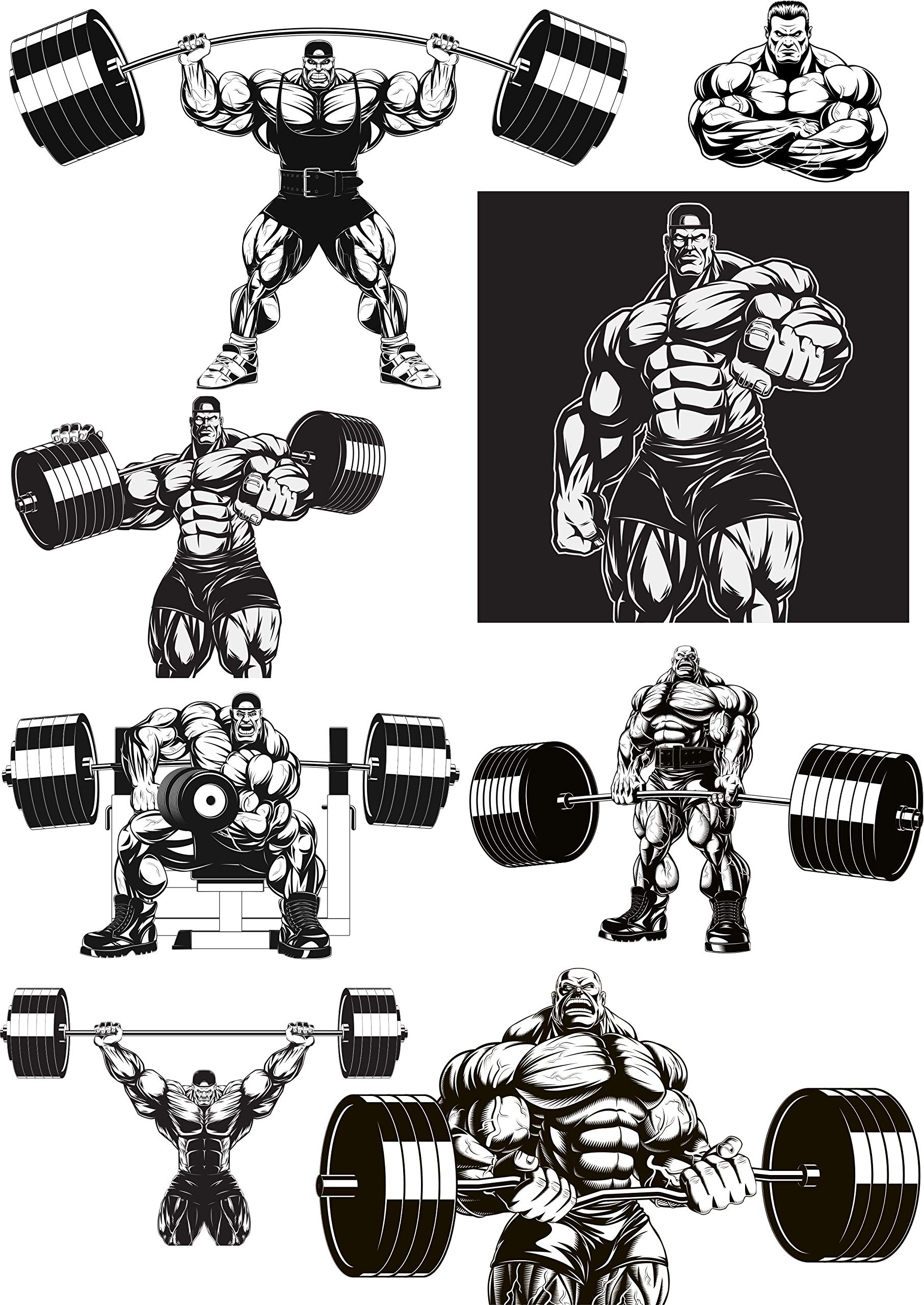Motivational Gym Wall Decals - Workout Fitness Crossfit Exercise Room Vinyl Stickers - Custom Size & Color - Peel & Stick Home Gym Decor - Perfect for Home Gyms, CrossFit Studios & Fitness Centers