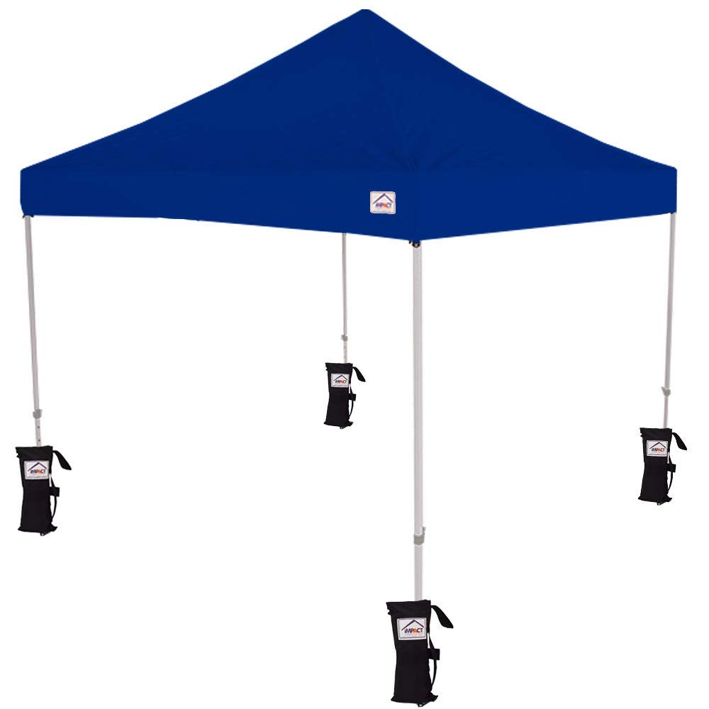 10' x 10' Instant Pop Up Canopy Tent with Aluminum Frame - Waterproof Outdoor Shelter with Sidewalls, Weight Bags & Carry Case - Perfect for Backyard Parties, Beach Outings, Camping & Tailgating (Royal Blue)