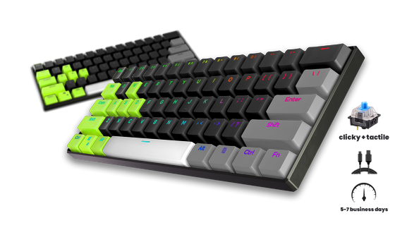Comet T1 Pro 60% Compact Mechanical Gaming Keyboard - RGB Backlit, Wired USB, for PC/Mac Gamers & Programmers - Perfect for Esports, Office Work & Small Desks