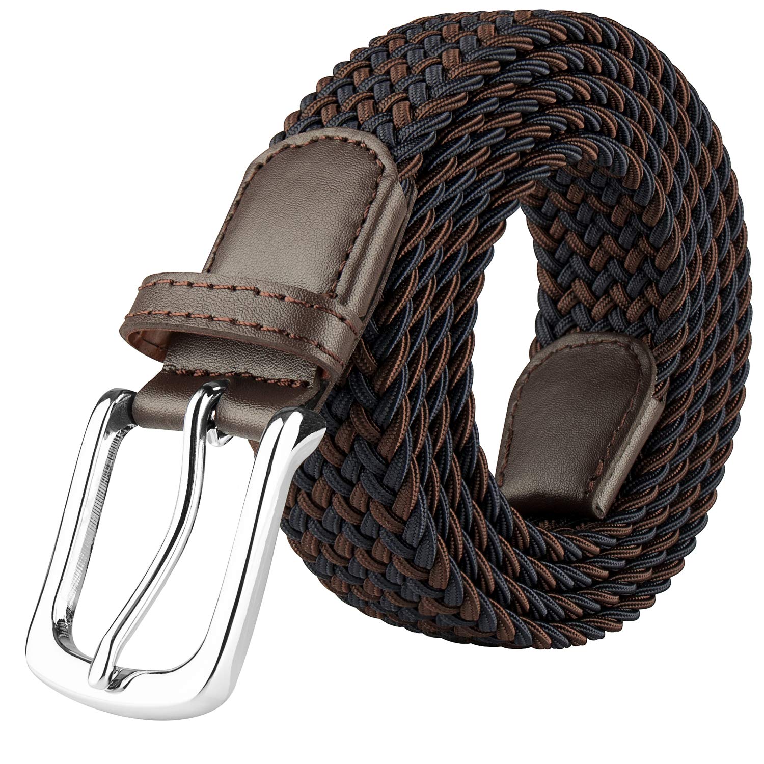 JUKMO Elastic Braided Belt for Men & Women - Adjustable Stretch Woven Belt with Gift Box - Perfect for Casual Wear, Office, and Travel Outfits