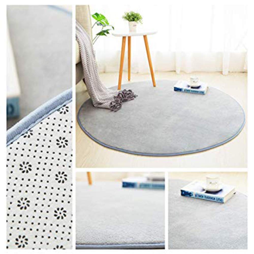 KiuLoam Non-Slip Round Area Rug - Black & White Polka Dot Pattern, Soft Kitchen Floor Mat for Chair, Living Room & Bedroom (2-Ft Diameter) | Perfect for Home Decor, Dining Areas & Cozy Spaces