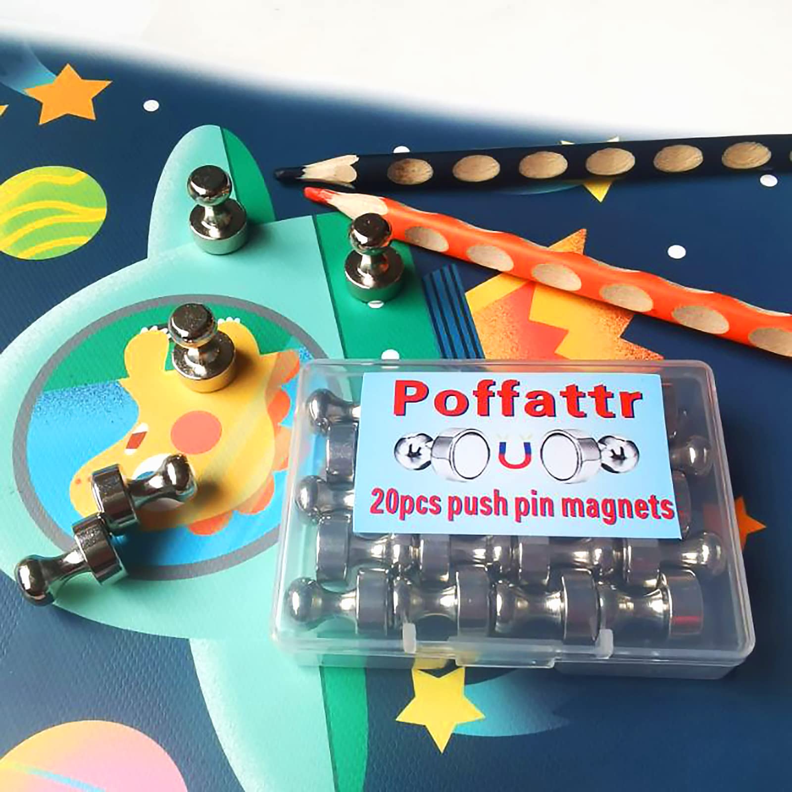Strong Neodymium Fridge Magnets - 20PCS Whiteboard & Refrigerator Magnets Set for Kitchen, Office & School - Heavy Duty Magnetic Hold for Notes, Photos & Decor