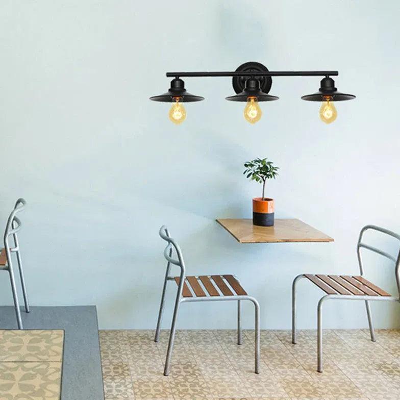 Industrial Black Wall Lamp with Three Adjustable Heads - Perfect for Living Room, Bedroom, or Office Lighting