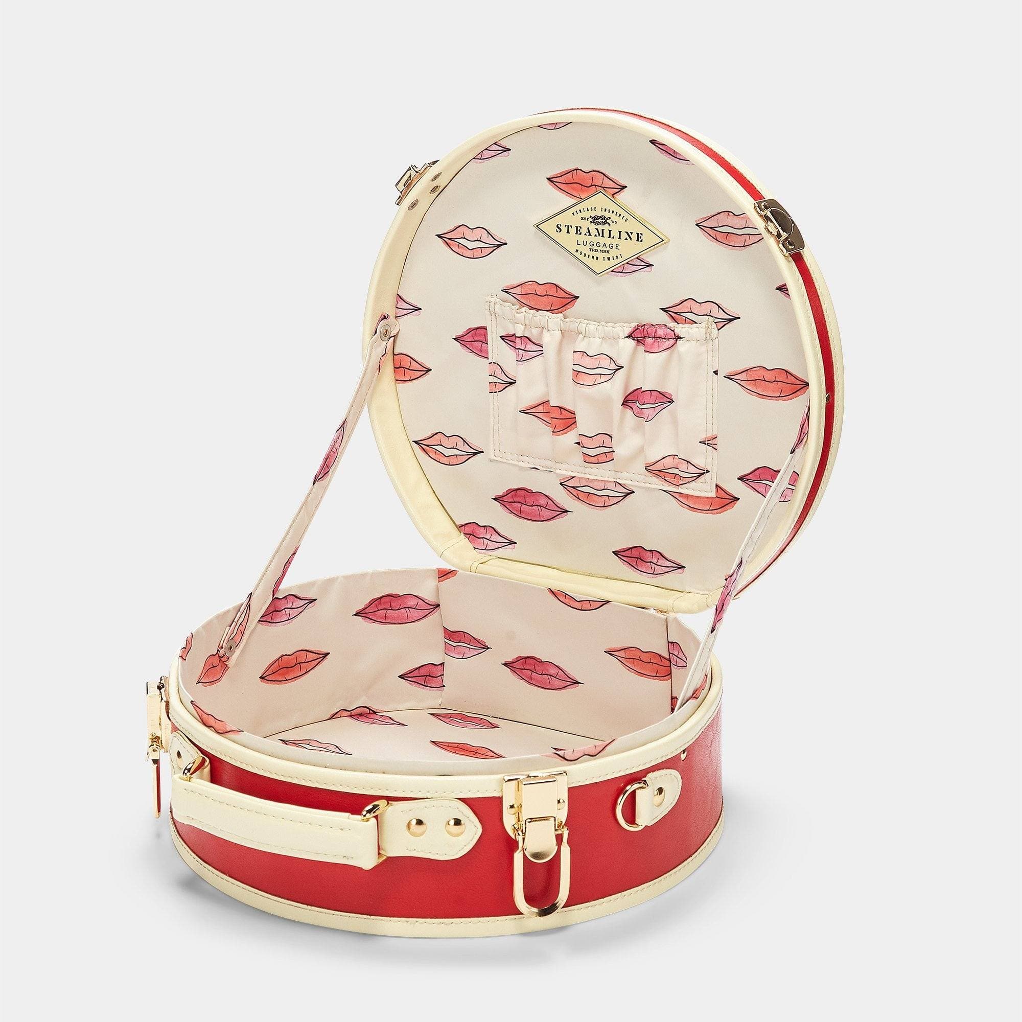 Stylish Lip Print Hatbox for Women - Small Size | Perfect for Travel, Storage & Gift Giving | The Entrepreneur Collection