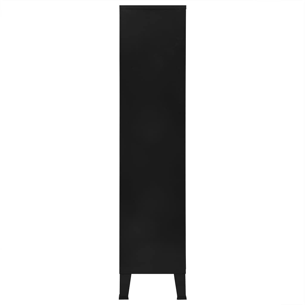 Industrial Black Steel Bookshelf 35.4