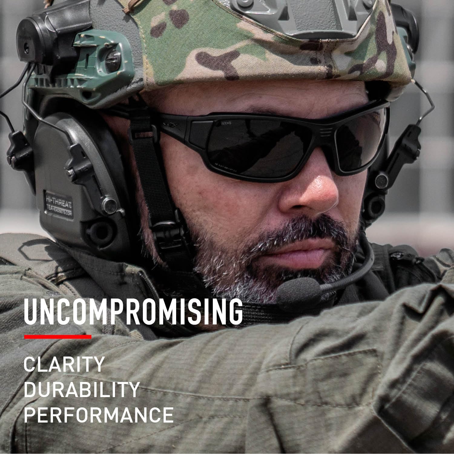 Wiley X WX Breach Tactical Sunglasses - ANSI Z87.1 Safety Glasses for Men & Women | UV Protection, Ballistic Rated | Matte Black Frames with Smoke Grey Lenses | Ideal for Shooting, Fishing, Biking & Outdoor Activities