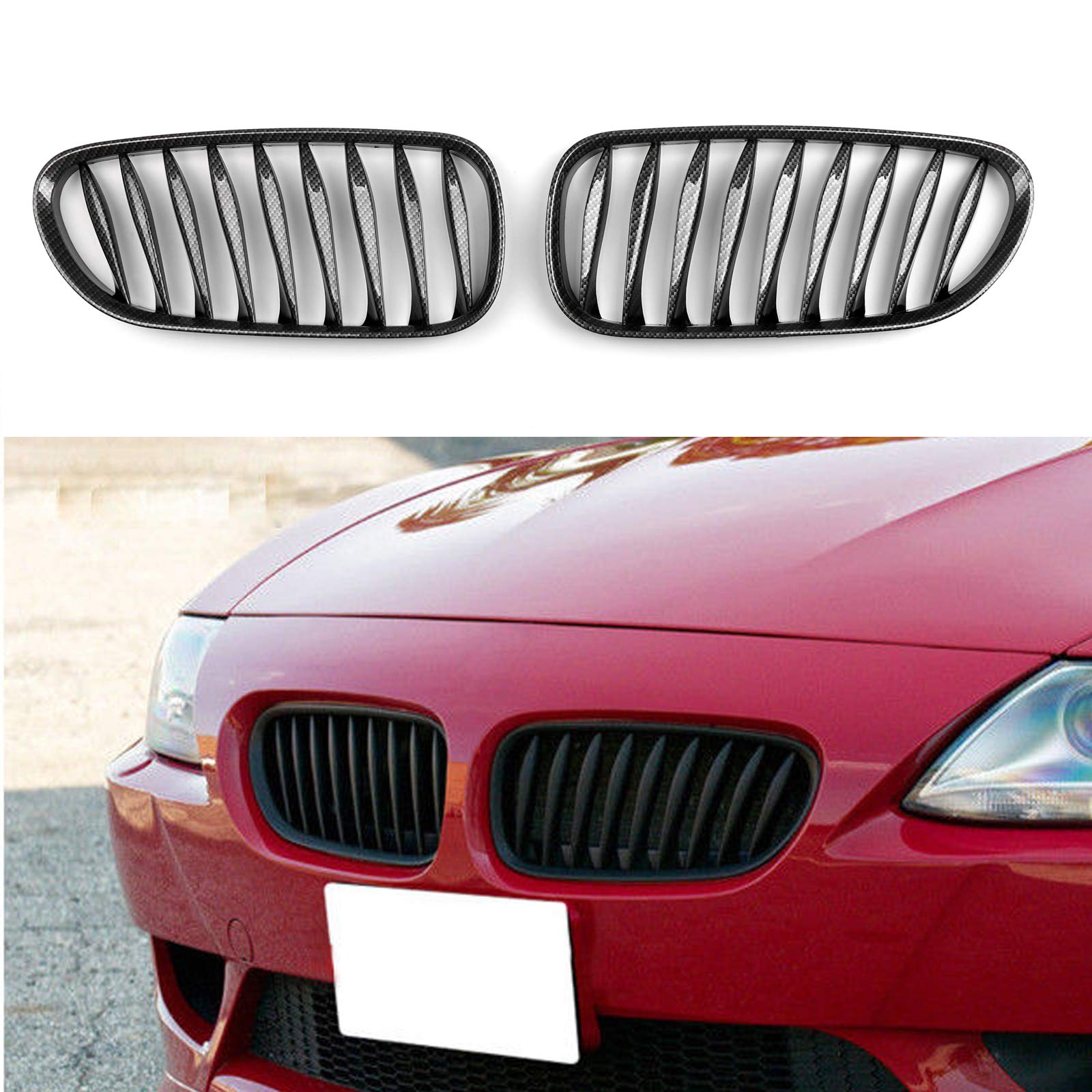 Carbon Fiber Front Fence Grille for BMW Z4 E85 E86 (2003-2008) - ABS Material, Sporty Style Upgrade - Perfect for Car Enthusiasts & Auto Shows