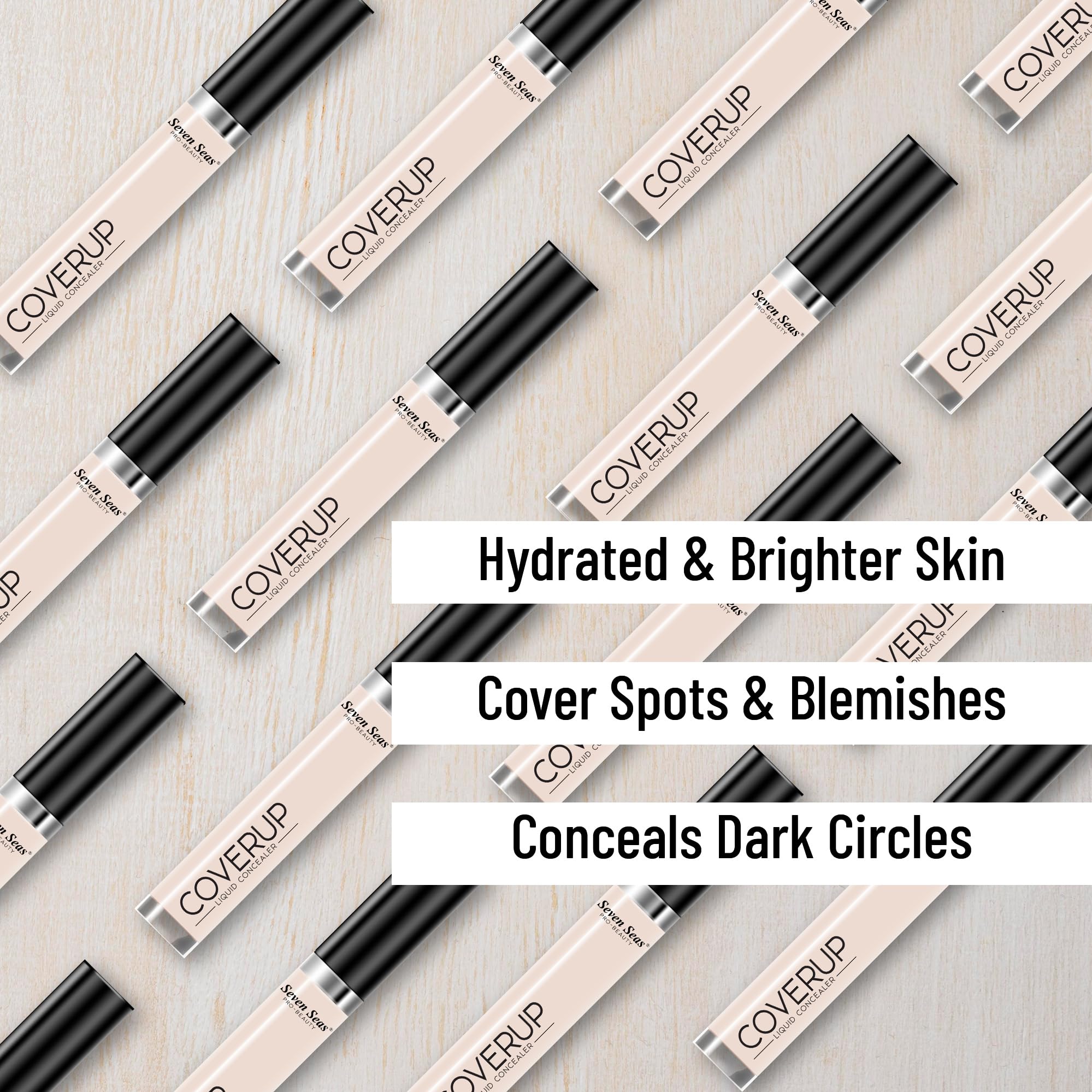 Seven Seas Oil-Free Liquid Concealer - Lightweight, Full Coverage Matte Finish Concealer for Face Makeup | Blendable Formula | Nude Shade 7ml | Perfect for Daily Wear, Contouring & Dark Circle Coverage