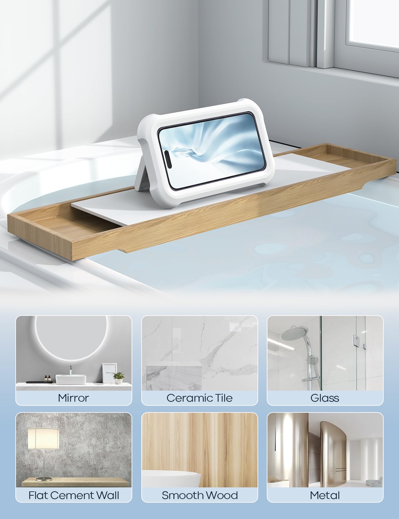 Lamicall Waterproof Shower Phone Holder - 3-in-1 Adjustable Suction Cup Mount for iPhone, Samsung & Smartphones | Perfect for Bathroom, Kitchen & Car Use