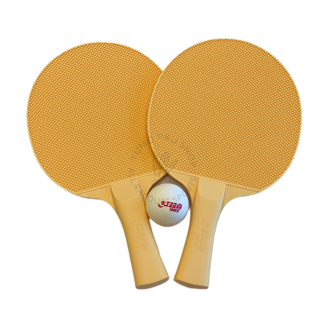 DHS All-Weather Table Tennis Racket Set of 2 - Professional Ping Pong Paddles for Indoor & Outdoor Play - Perfect for Training, Tournaments, and Family Fun