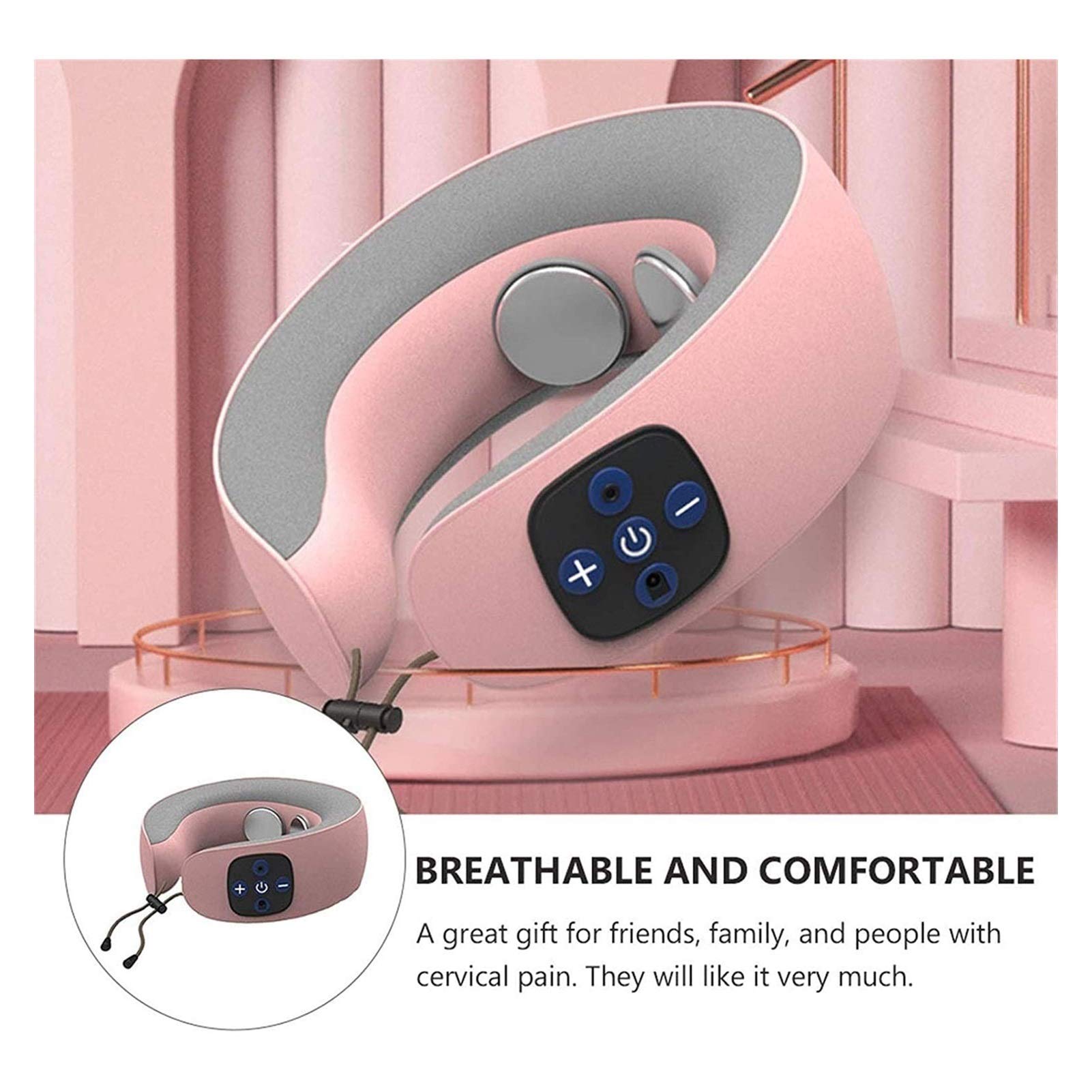 Heated Neck Massager for Pain Relief - Cordless Deep Tissue Massager with 3 Modes & 9 Intensity Levels, Portable Trigger Point Therapy for Shoulder & Back - Perfect Gift for Men & Women - Use at Home, Office, Travel & Gym