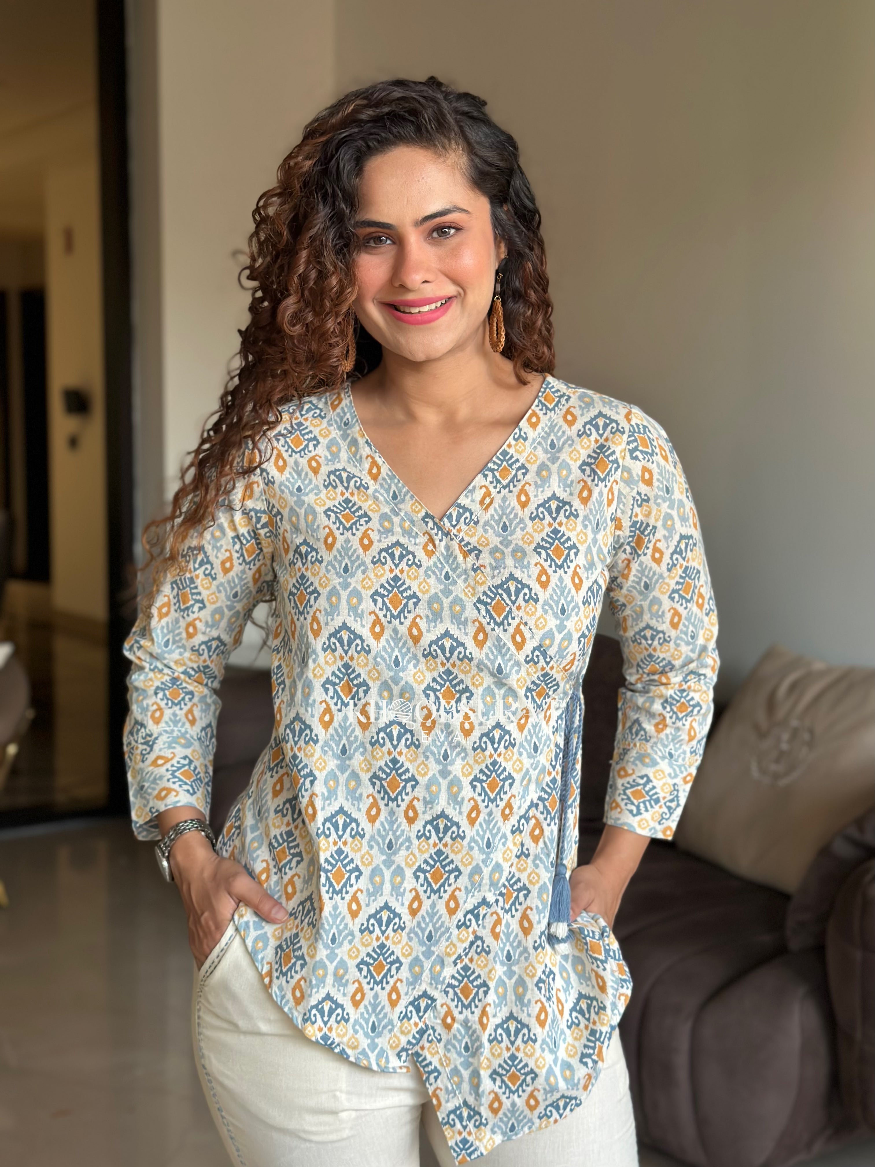 CIRCE Blue Cotton A-Line Coord Set for Women | Summer Outfits & Casual Wear | Perfect for Beach, Brunch, and Everyday Style