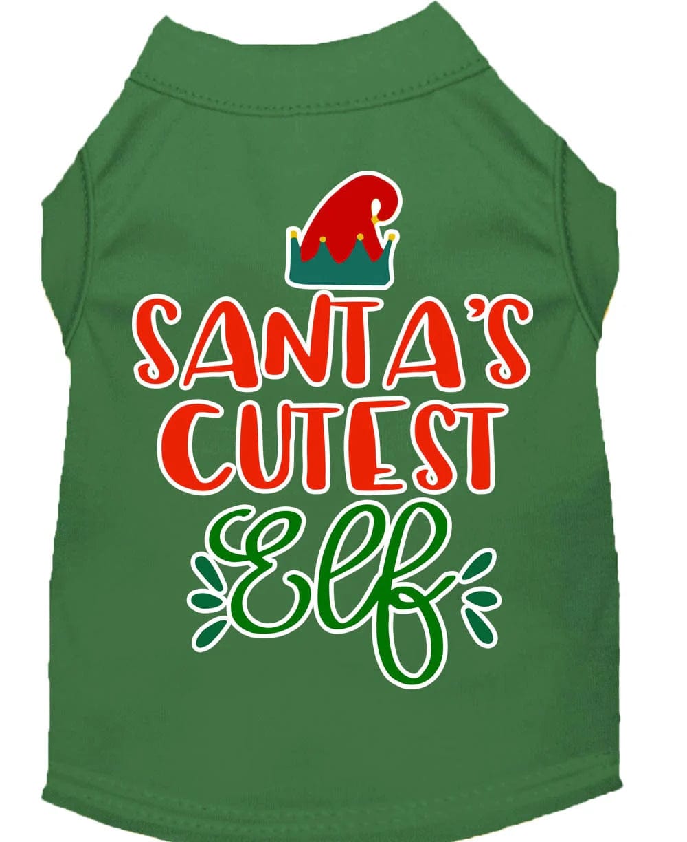 Santa's Cutest Elf Dog Shirt - Festive Christmas Pet Costume for Small & Medium Dogs - Perfect for Holiday Photos & Parties