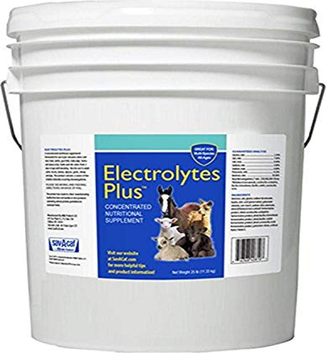 633003 Electrolytes Plus Multi-Species Animal Supplement - 25 lb for Horses, Cattle, Goats & Livestock Hydration & Recovery
