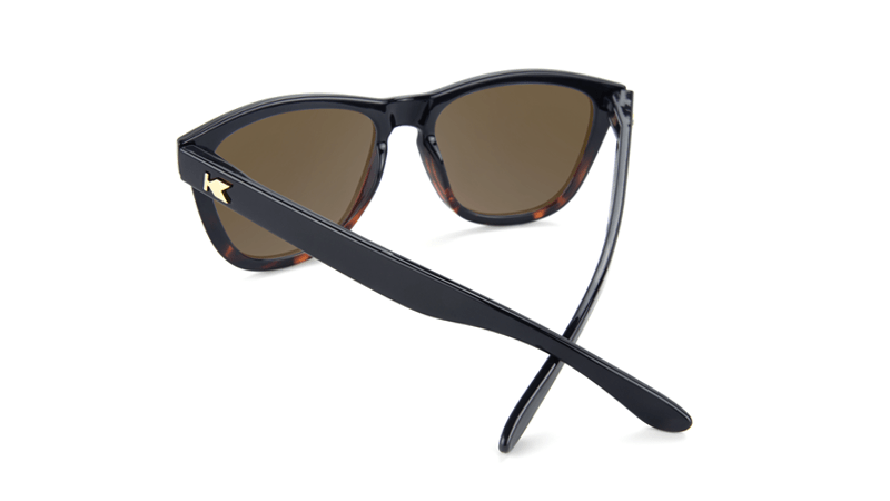 Premium Glossy Black & Tortoise Shell Fade Amber Sunglasses - Stylish UV Protection Shades for Outdoor Sports & Fashion