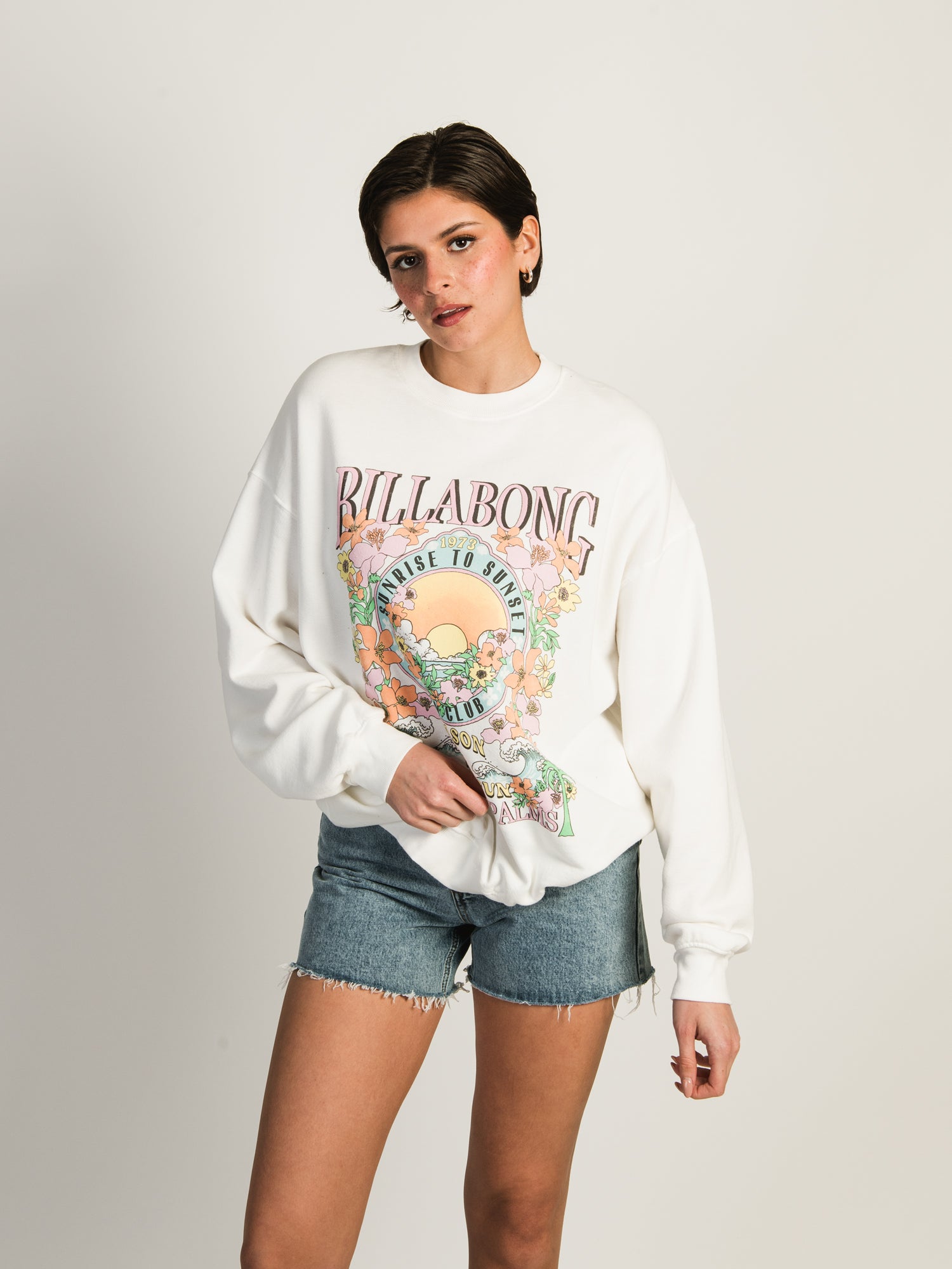BILLABONG Ride In Oversized Crewneck Sweatshirt - Comfortable & Stylish Unisex Pullover for Casual Wear, Street Fashion & Outdoor Activities