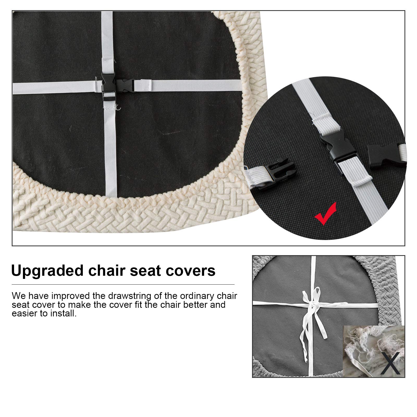 Genina Beige Dining Chair Covers 6-Pack - Waterproof & Stylish for Kitchen & Home