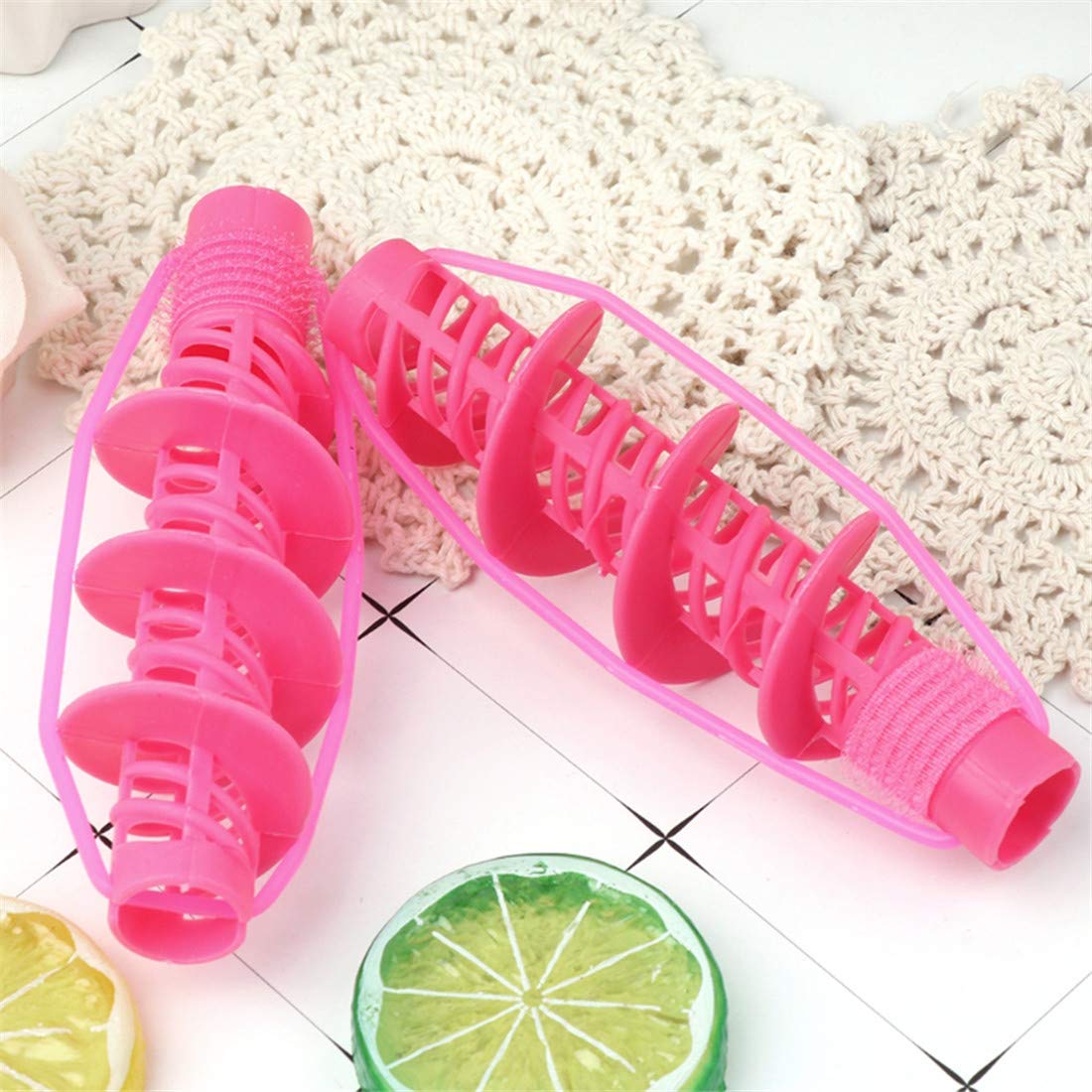 4Pcs Hair Rollers for Women & Girls - No Heat No Clip Spiral Curling DIY Tool, Salon Hairdressing Styling Rods for Soft Natural Curls - Perfect for Home Use, Parties & Special Occasions
