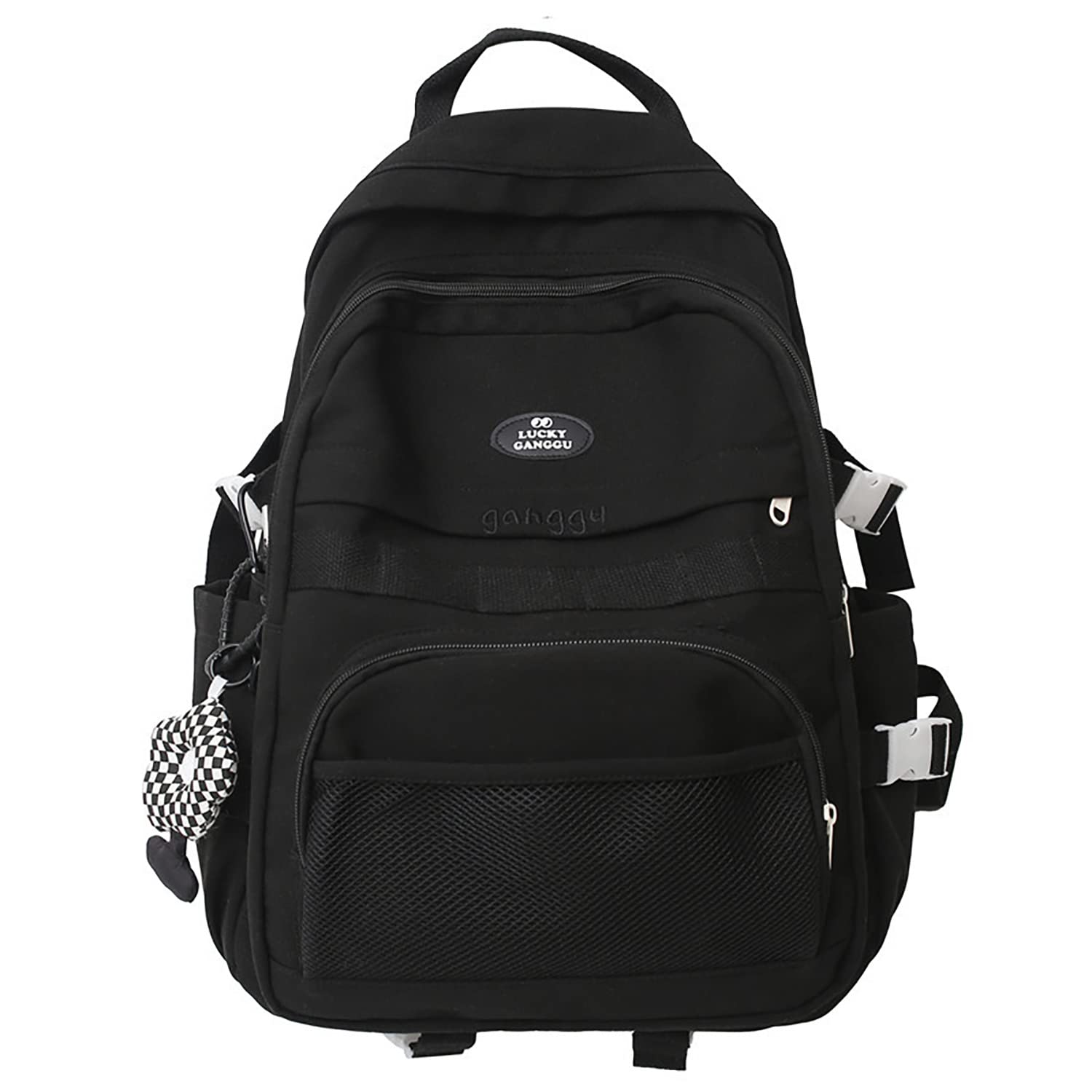 Vintage Travel Backpack for Women & Men - Durable College School Book Bag, Casual Daypack with 15.6 Inch Laptop Compartment (One Size, Black) - Perfect for Commuting, Campus Life & Weekend Adventures