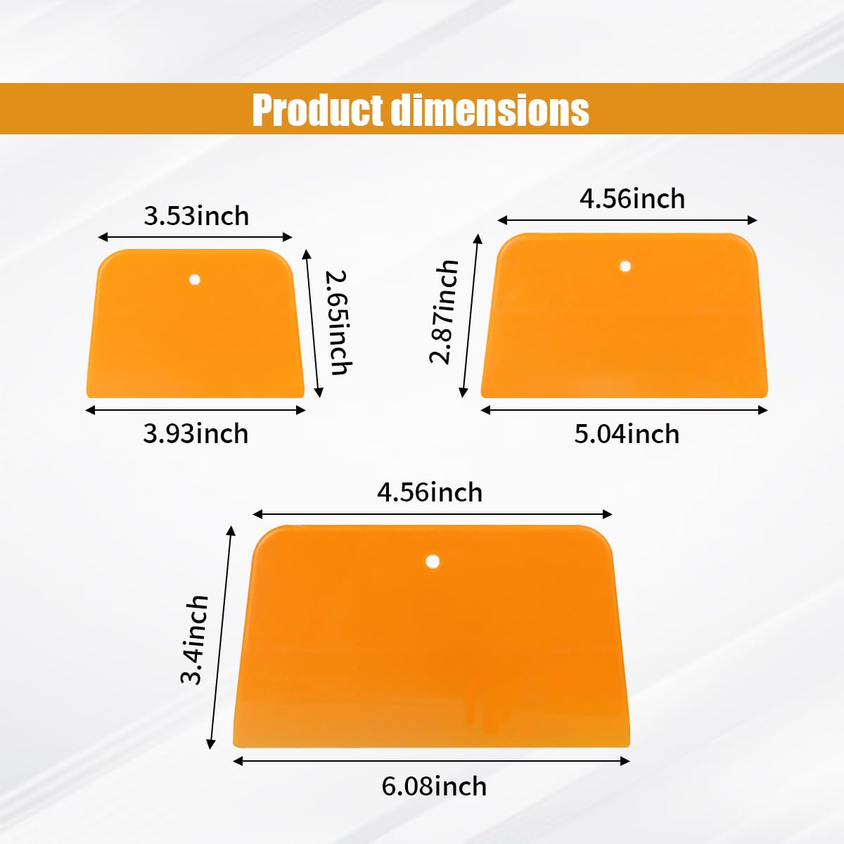 4, 5 & 6 Inch Car Body Filler Spreaders - Reusable Hard Plastic Automotive Putty Applicators for Body Fillers, Glazes, Caulks & Paint (6-Piece Set) - Perfect for Auto Body Repair & DIY Projects