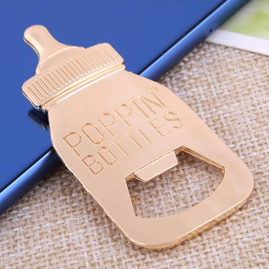 36 Pack Baby Shower Bottle Openers - Poppin Bottle Shaped Neutral Reveal Party Favors, Guest Supplies & Decorations (White) - Perfect for Baby Showers, Gender Reveals & Bridal Showers