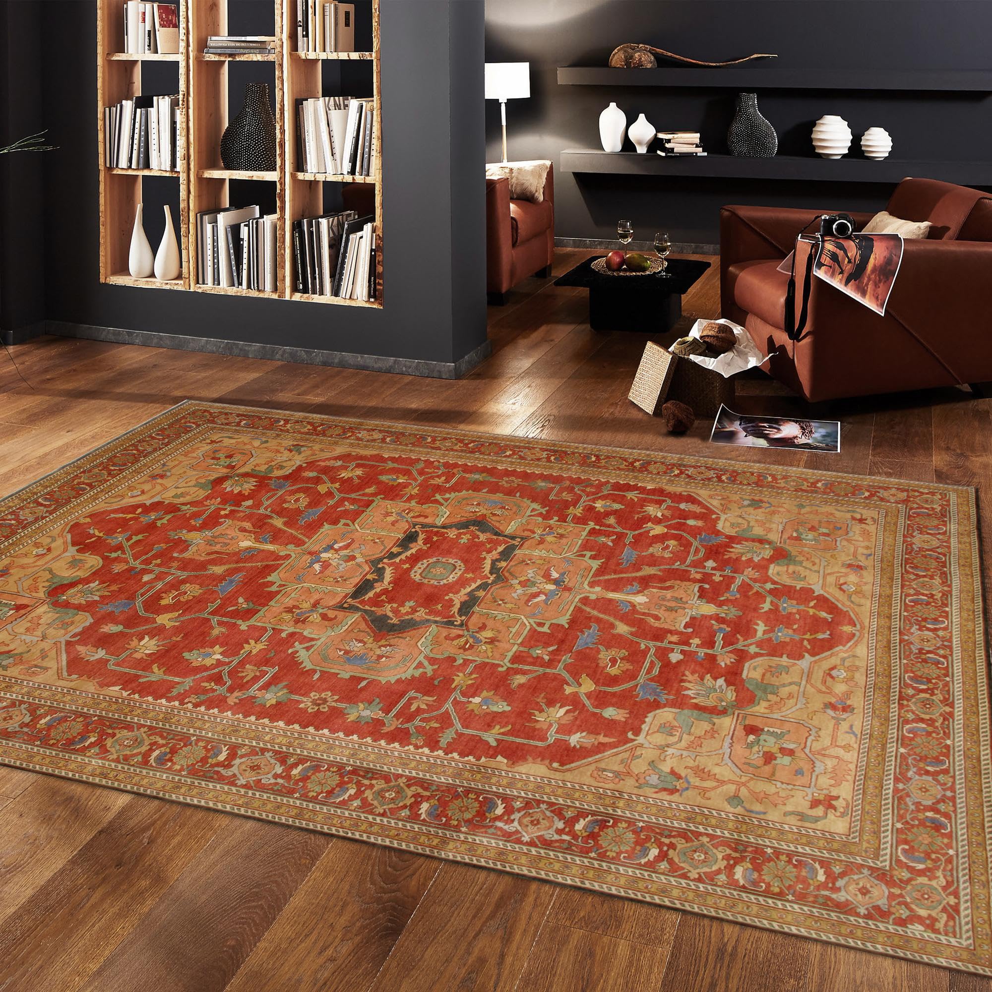Hand-Knotted Wool Serape Area Rug by Pasargad Carpets - Authentic Mexican Style for Living Room, Bedroom & Boho Decor
