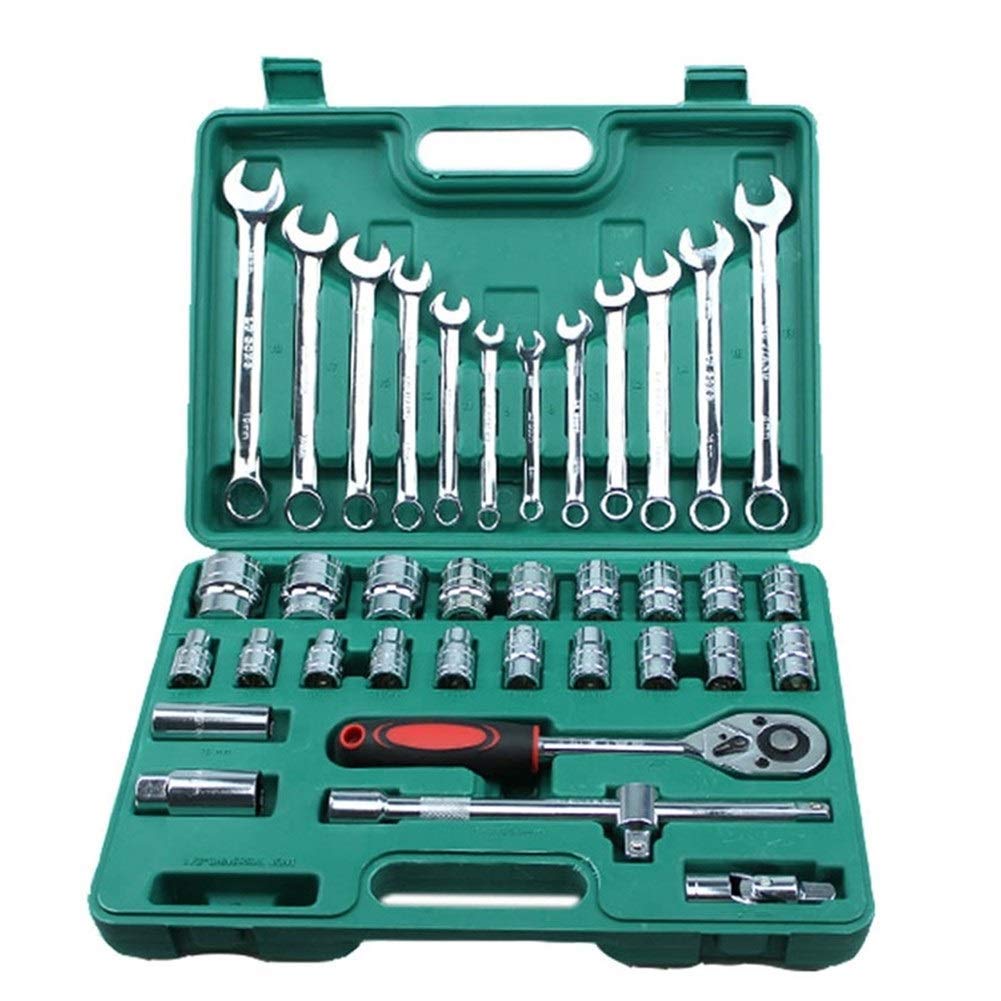 37-Piece Car Repair Torque Wrench Tool Set - Mechanics Hand Tool Kit with Ratchet & Socket Spanner - Universal Automotive Repair Tools for DIY, Home Garage & Professional Use