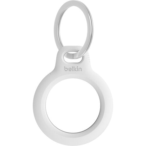 Belkin AirTag Security Keychain Holder - White | Secure & Track Your Keys, Bags & Valuables | Perfect for Travel, Office & Everyday Use