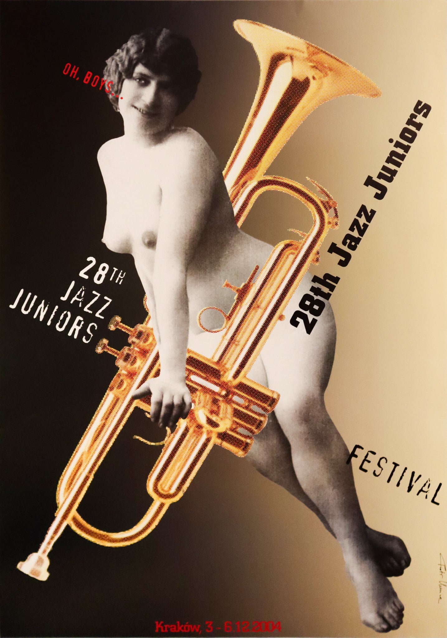 2004 Original Polish Jazz Poster - 28th Jazz Juniors by Piotr Kunce - Vintage Music Art Print for Jazz Lovers & Home Decor