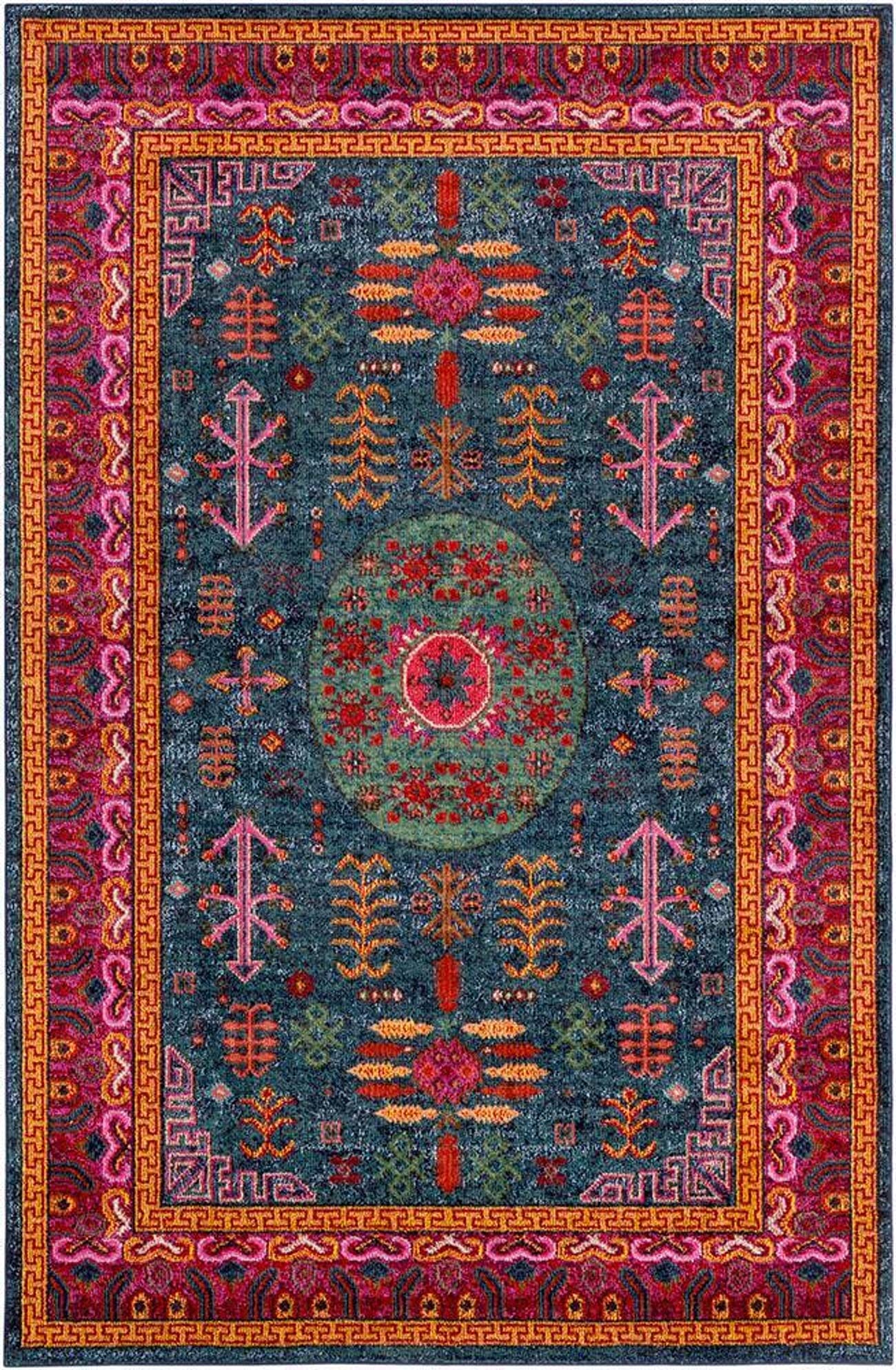 Mark&Day 2x3 Beziers Traditional Bright Red Area Rug - Non-Slip Red Black Carpet for Living Room, Bedroom, Kitchen, Dorm - Soft & Durable Indoor Floor Mat (2' x 2'11