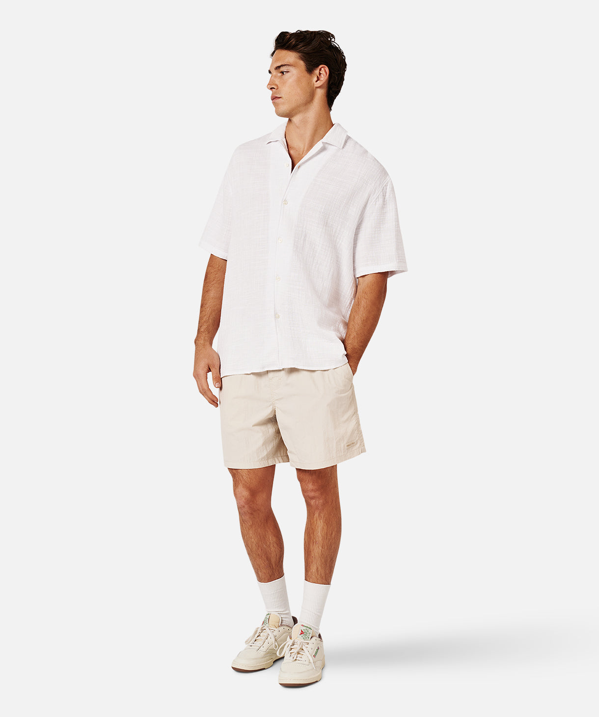Seguro Short Sleeve Shirt for Men - Breathable Cotton Casual Tee in Off White | Perfect for Summer Outfits, Beach Wear & Everyday Comfort