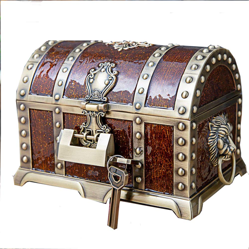 Vintage Pirate Treasure Box - Metal Creative Multi-Layer Jewelry Storage Box with Lock, European Style Antique Jewelry Organizer (Green Bronze) - Perfect for Jewelry Storage, Gift Giving & Home Decor