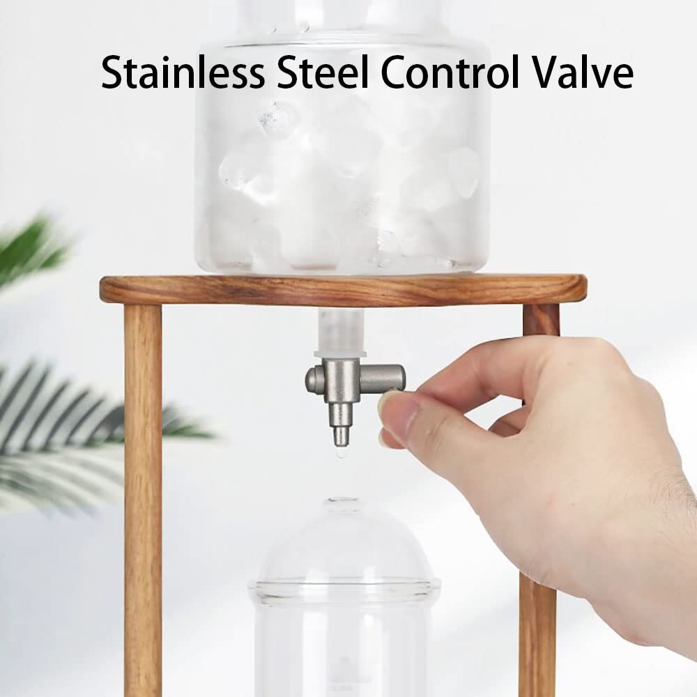 Premium 600ml Ice Drip Cold Brew Coffee Maker - Wooden Tower for Home, Office & Cafe | Slow Drip Coffee Brewer for Iced Coffee Lovers | Perfect for Morning Brews, Afternoon Refreshments & Entertaining Guests