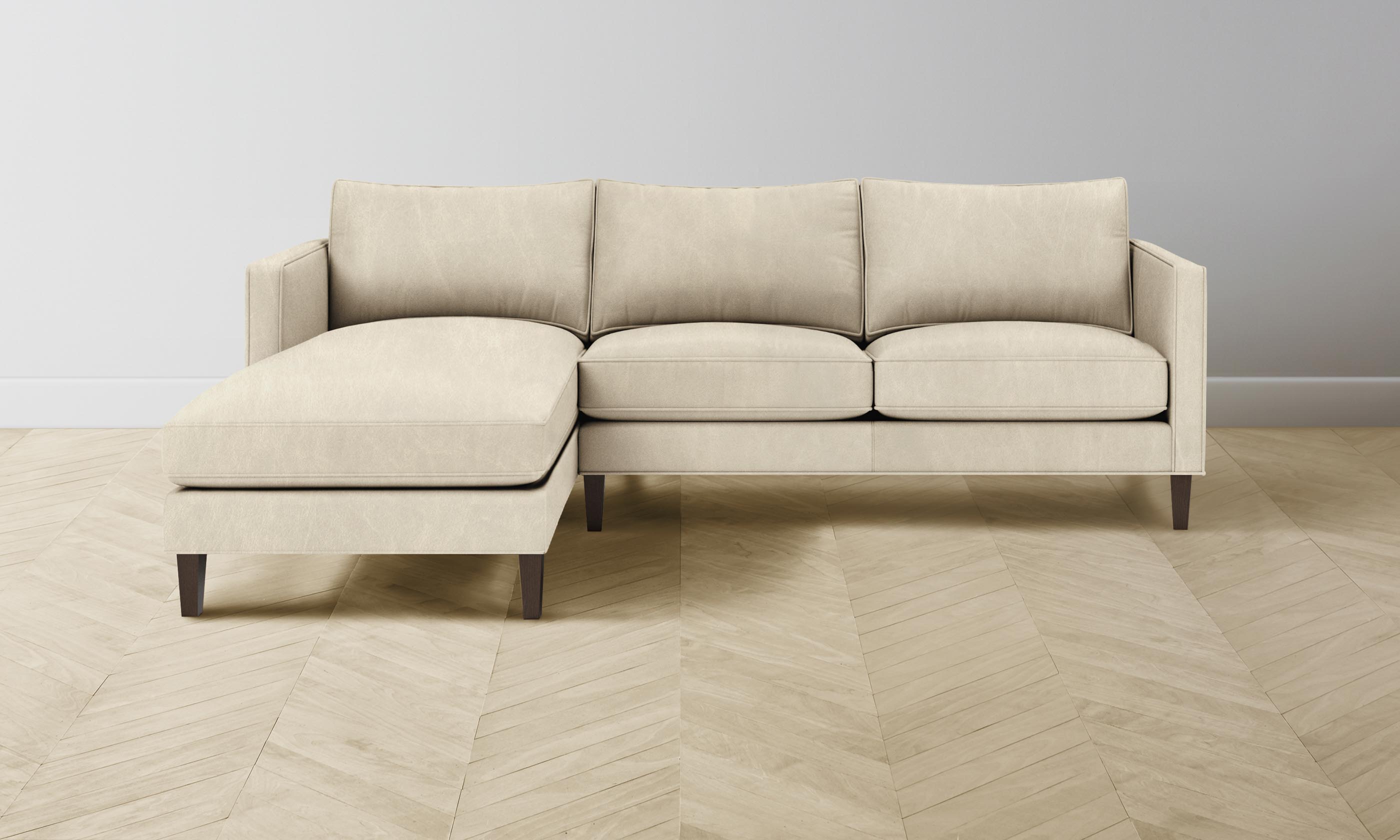 Premium Crosby Sectional Sofa in Tuscan Leather Bisque - Luxurious Comfort for Living Room, Lounge & Family Room