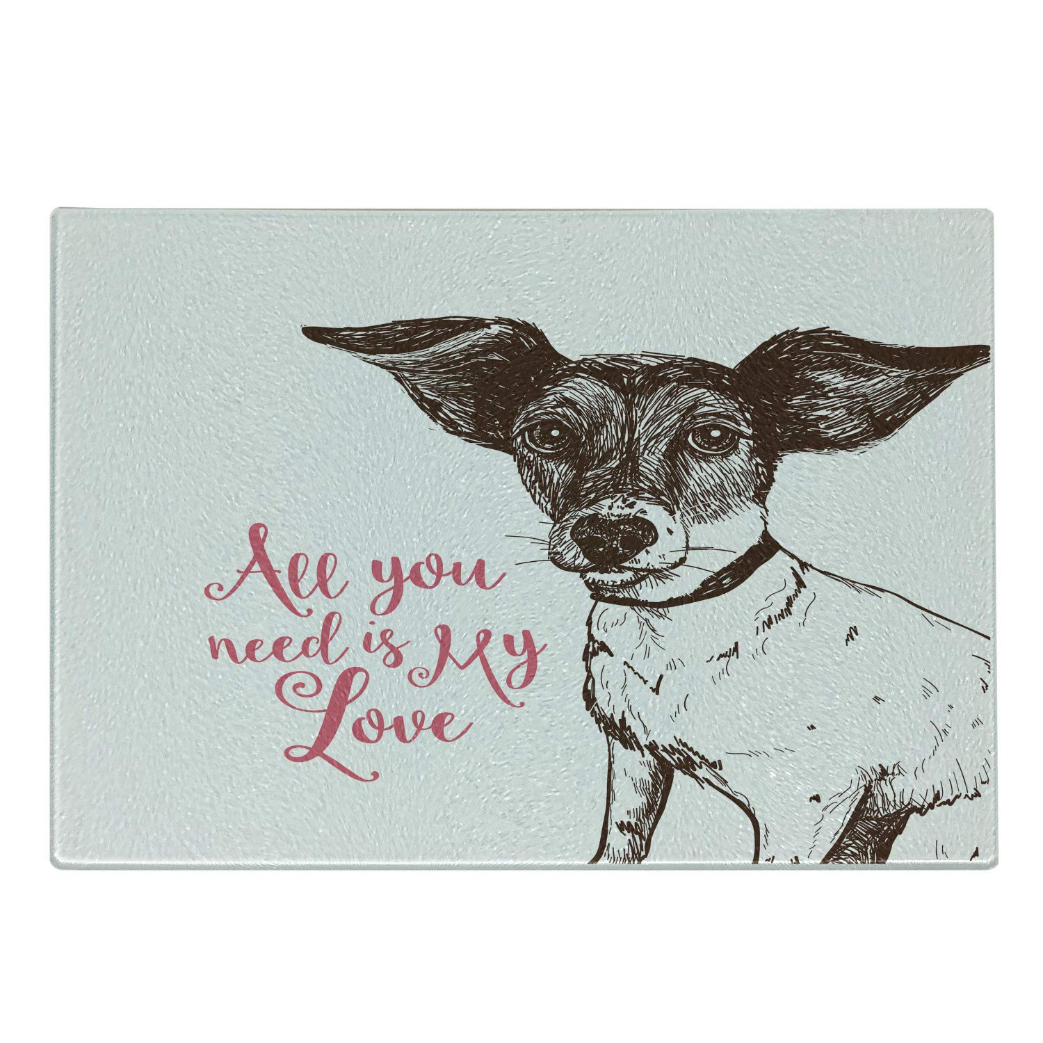 Ambesonne Jack Russell Cutting Board - Sketch Dog Design with 