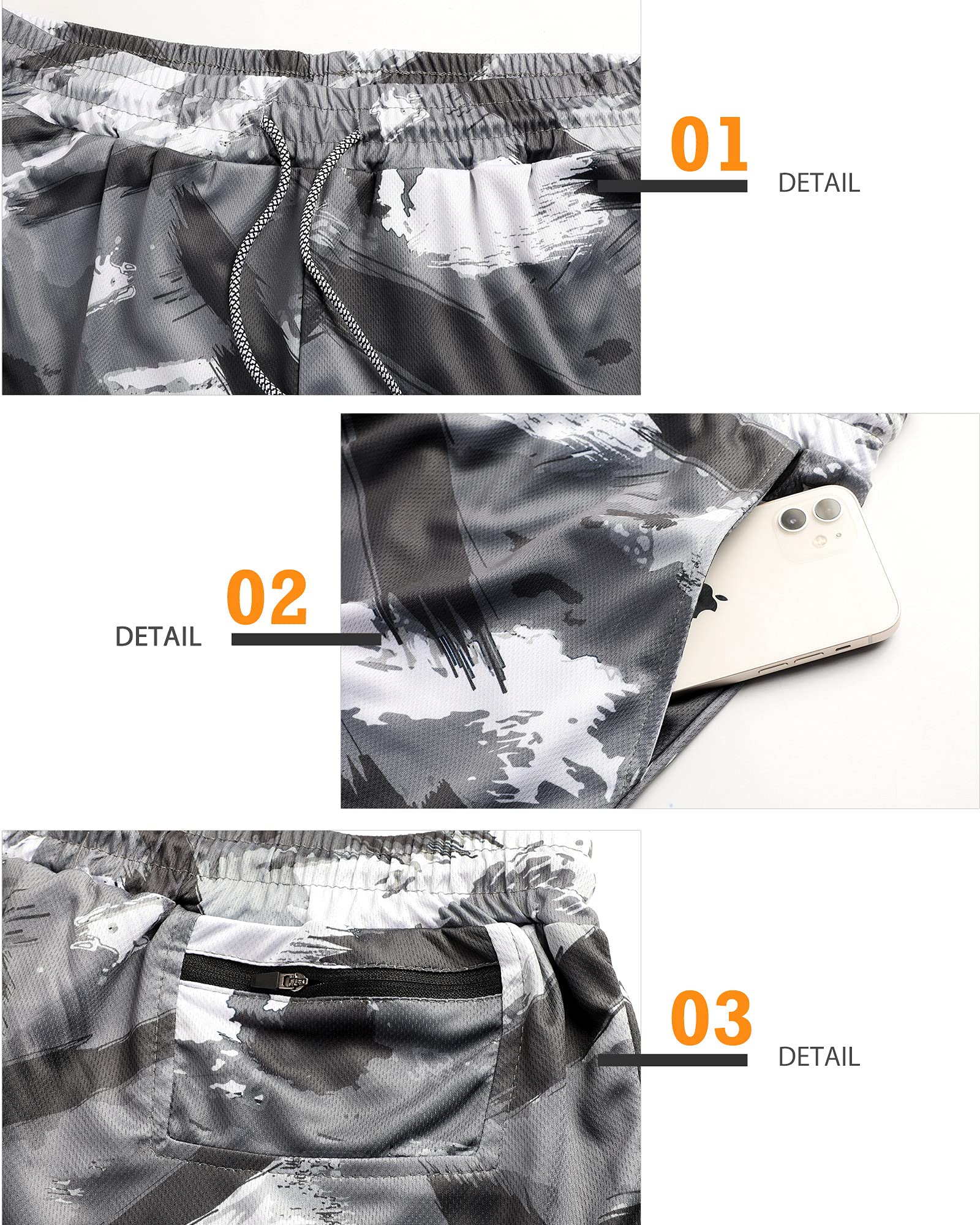 Surenow Men's 2-in-1 Running Shorts with Liner - 7 Inch Breathable Workout Shorts for Gym, Yoga & Outdoor Sports | Perfect for Jogging, Training & Active Lifestyle