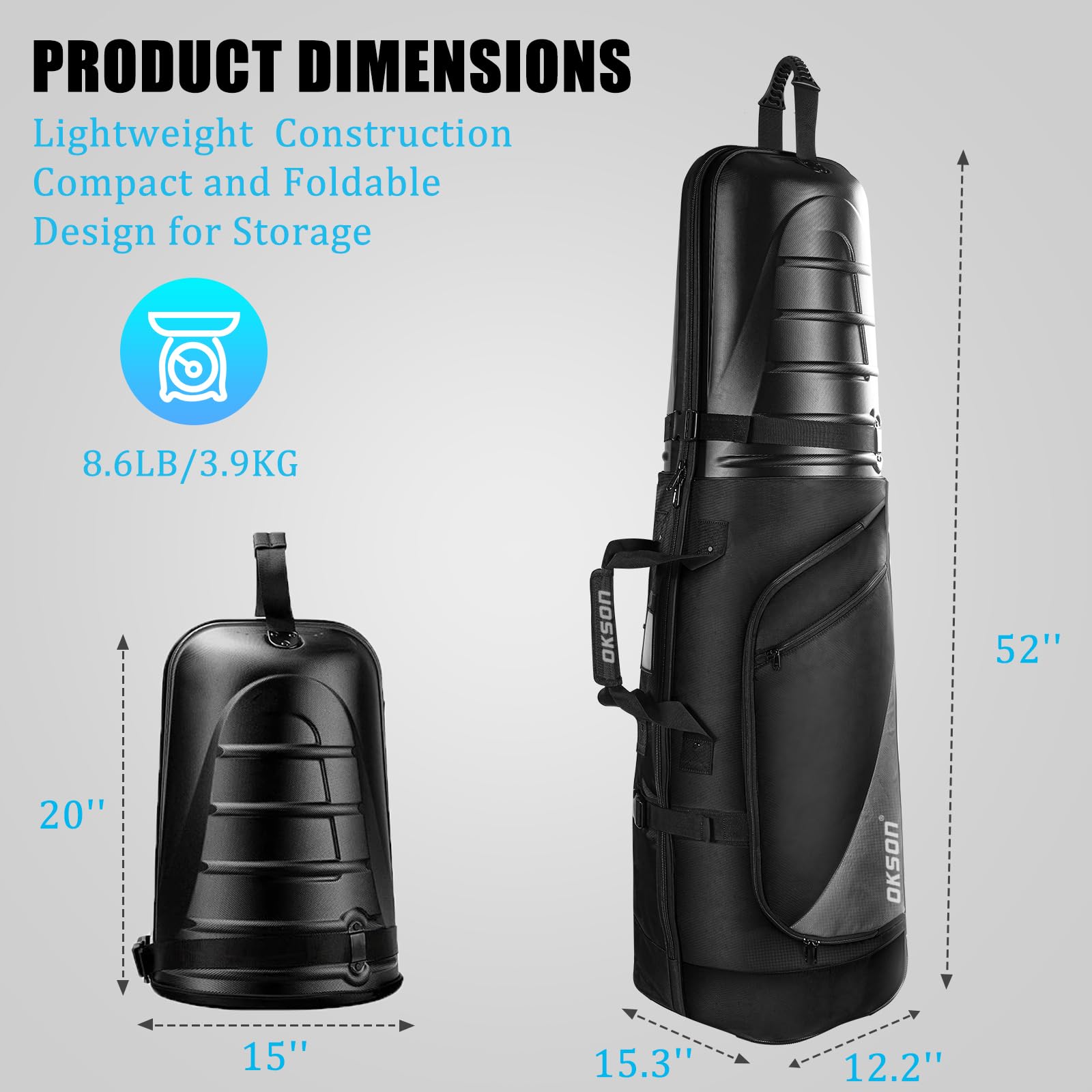 **Premium 1680D Oxford Golf Travel Bag with ABS Hard Top Case – Heavy Duty Waterproof, Wear-Resistant, Foldable & Wheeled Golf Club Cover for Airline Travel – Universal Size for Golf Clubs & Gear Protection**    *(Perfect for Air Travel, Tournaments, Storage & Golf Club Protection on the Go!)*