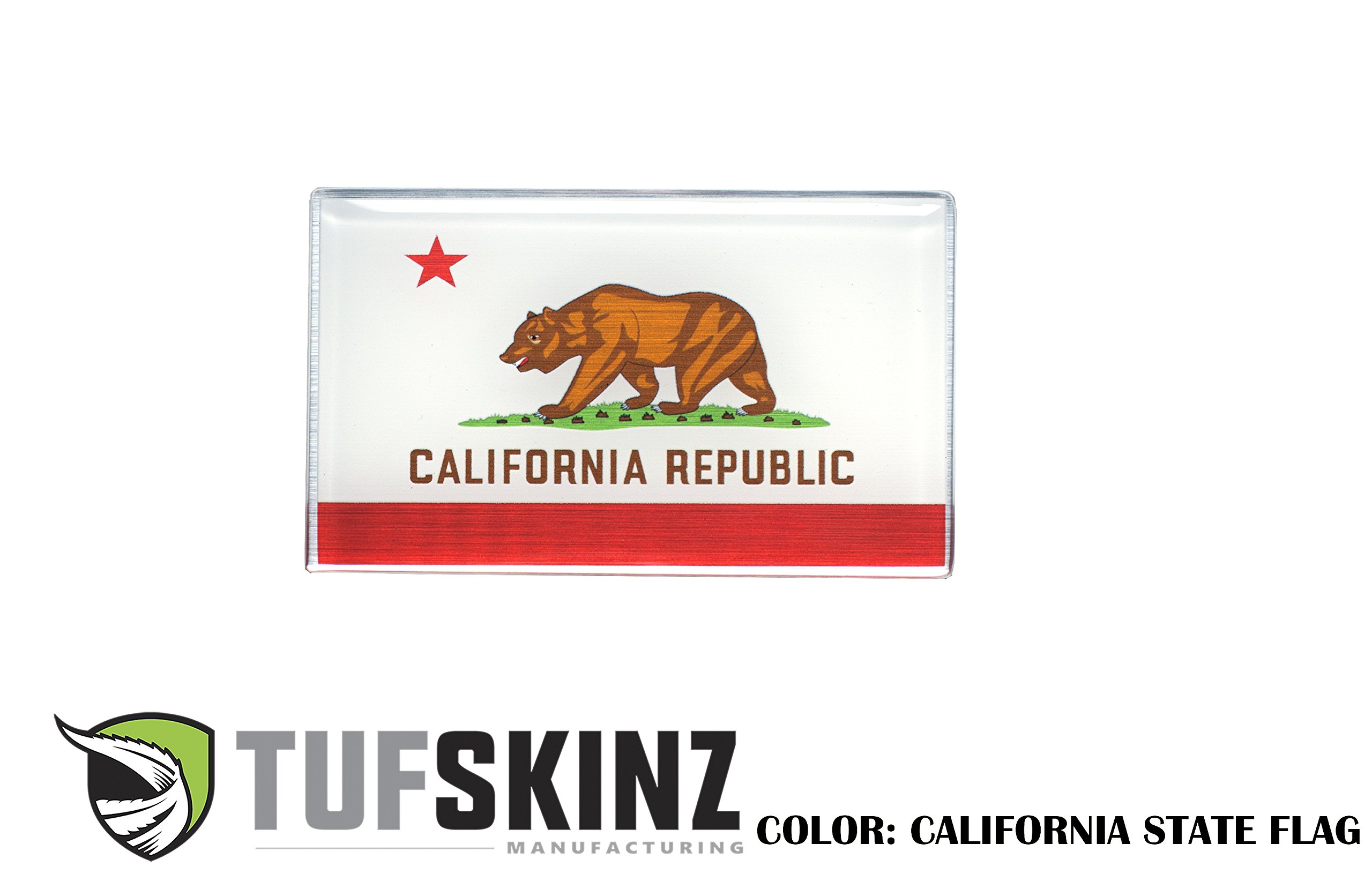 TUFSKINZ State Flag & USA Flag Vehicle Emblem - 1 Piece Car Decal Kit for Cars, Trucks & SUVs - Show Your Patriotism on the Road