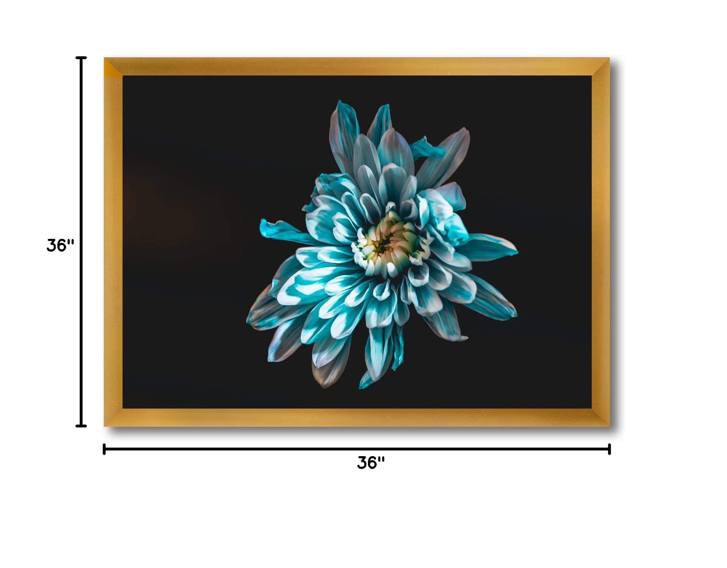 DesignQ Blue and White Floral Traditional Framed Wall Art - Elegant Home Decor for Living Room, Bedroom & Office