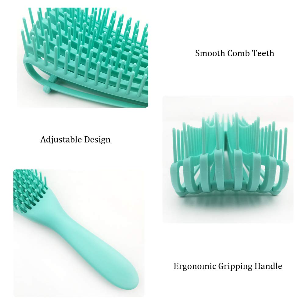 5-Piece Hairbrush Set for Men & Women - Detangling Brush, Eyebrow Brush, Silicone Brush & Tail Comb - Perfect for Styling, Detangling & Grooming at Home or Salon