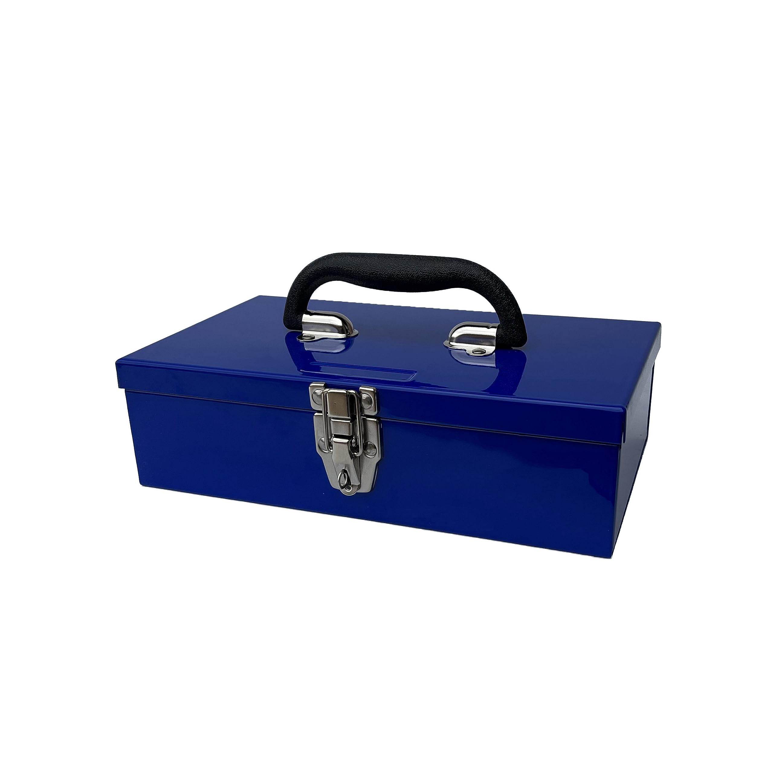 Portable Metal Tool Box with Latch - Small Parts Organizer for Carpenter Tools, Sockets & Hardware Storage (4002, Blue) | Perfect for Workshops, Job Sites & DIY Projects